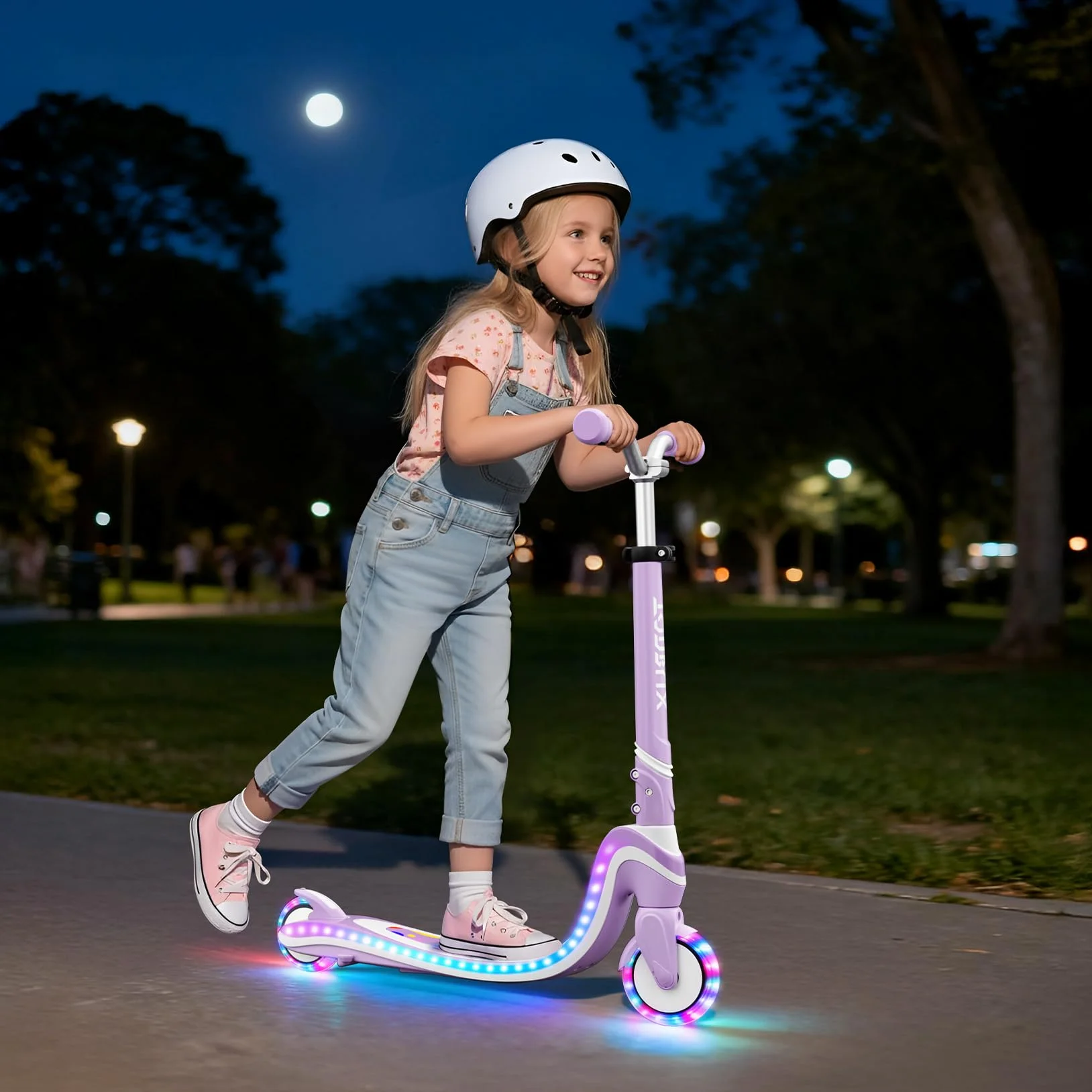 TONBUX Patinete Niños de 3 a 12 Años con Cubierta Iluminada y Ruedas de Poliuretano, 3 Niveles de Altura Ajustable con Soporte, Ligero, Patinete para Niños de 3 Años