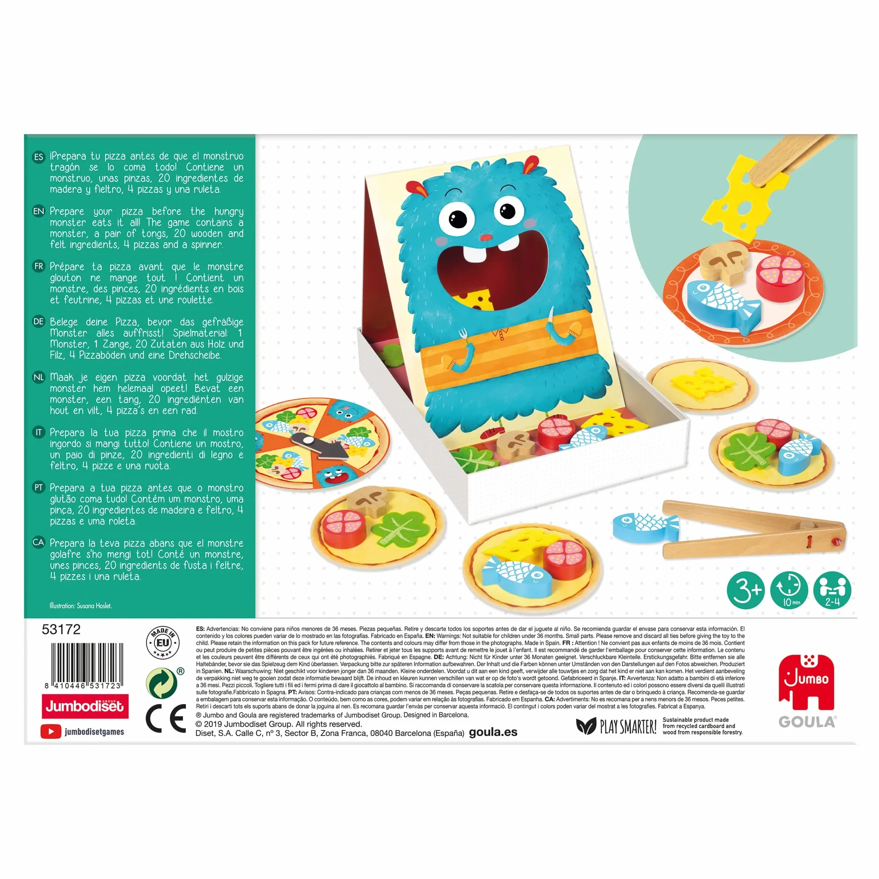 Goula - Hungry monster, Juego de mesa preescolar a partir de 3 años