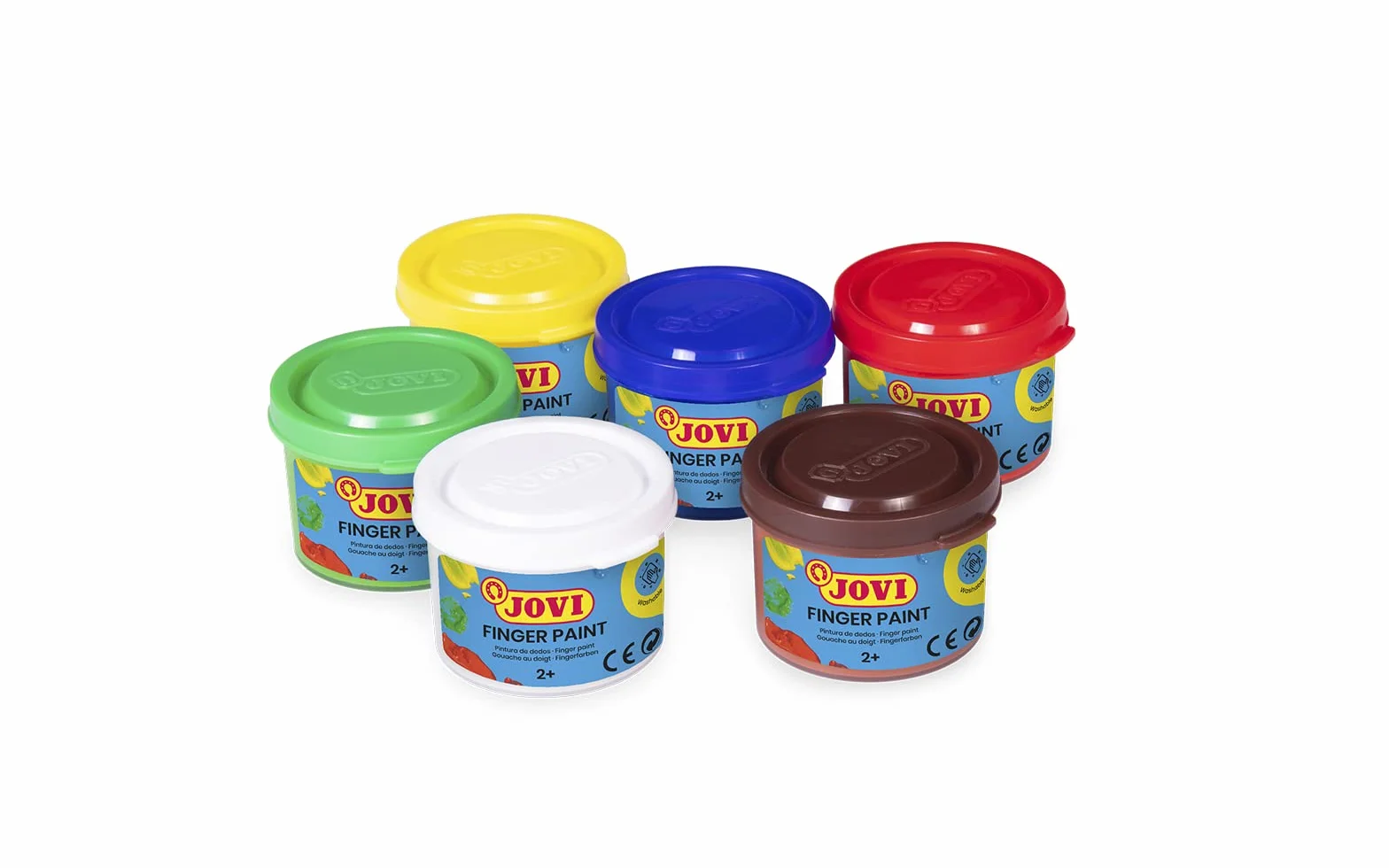 Jovi - Pintura de dedos - estuche de 6 botes de 35 ml - a partir de 2 años | Ingredientes naturales - sin gluten