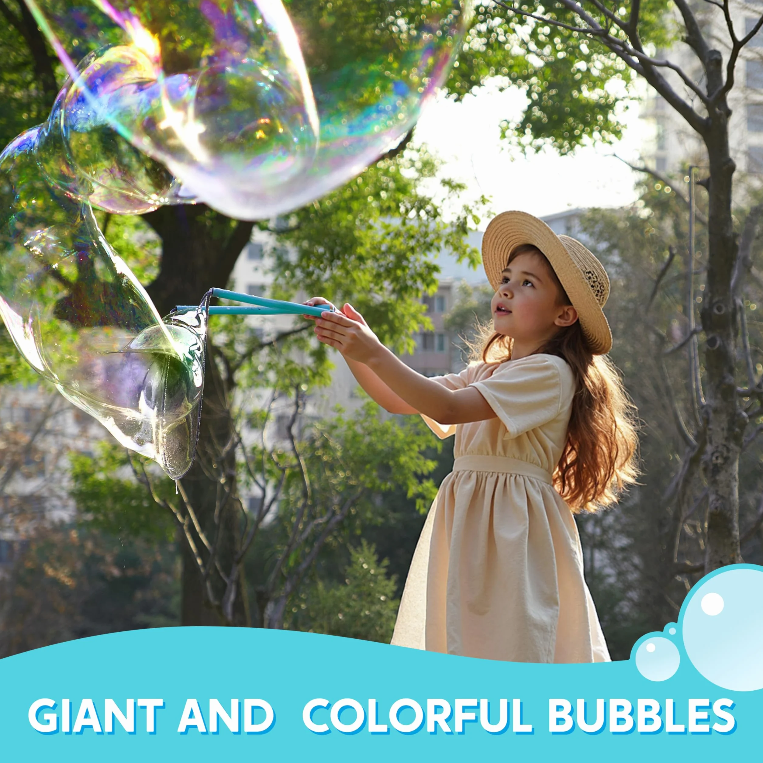 SYNCFUN 6 Paquetes de Solución Concentrada de Burbujas Gigantes (hasta 4,5 Galones), 6 Bolsas de Recambio de Solución para Máquina de Burbujas, Varitas, Soplador, Pascua, Actividad al Aire Libre