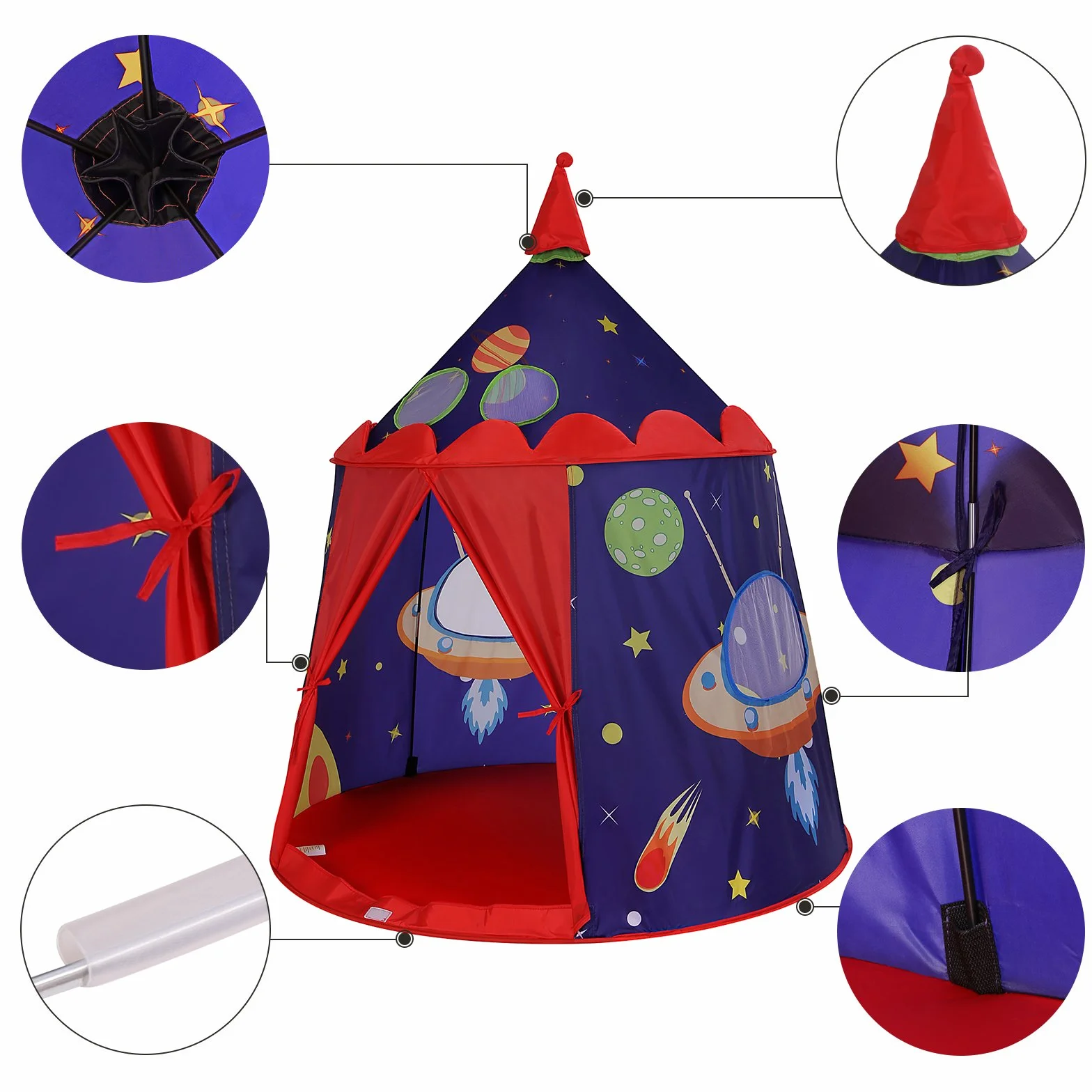 SONGMICS Tienda de Campaña Infantil, Carpa Infantil Plegable, Casa de Juegos para Interiores y Exteriores, Pop-up Portátil, Tienda con Bolsa de Transporte, Regalo para Niños, Azul LPT01BU