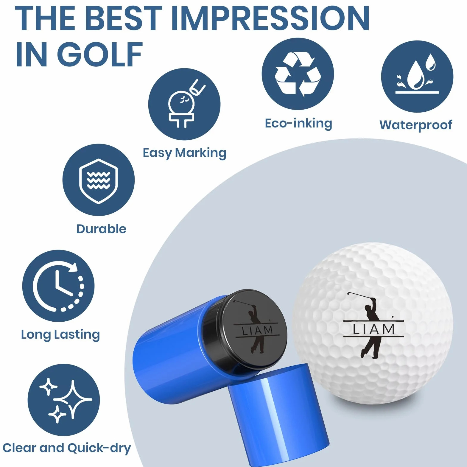 Sello personalizado de pelota de golf autoentintado marcador de monograma