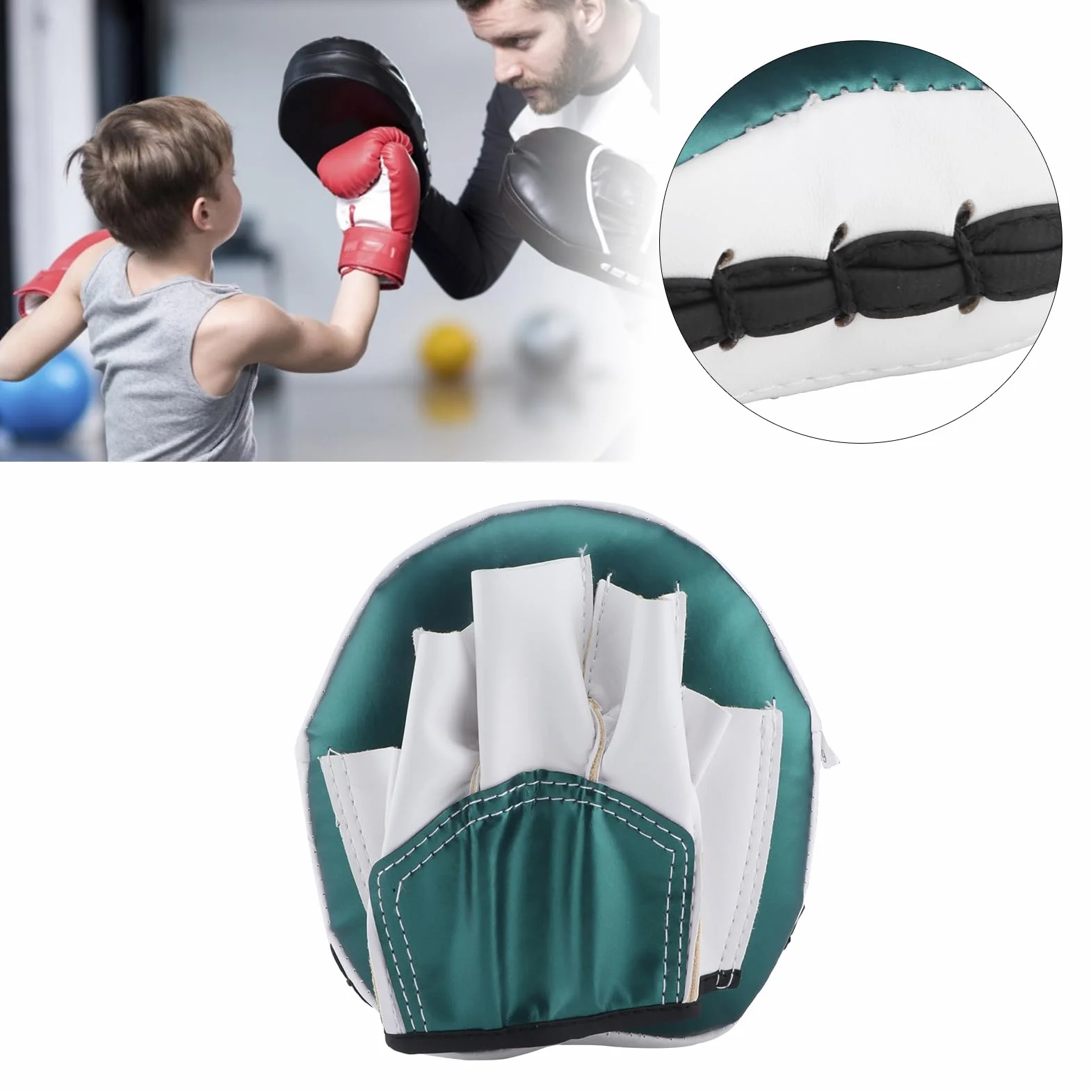 Boxing Curved Focus Punching Mitts Kids PU Leather Durable Taekwondo Muay Thai Sanda