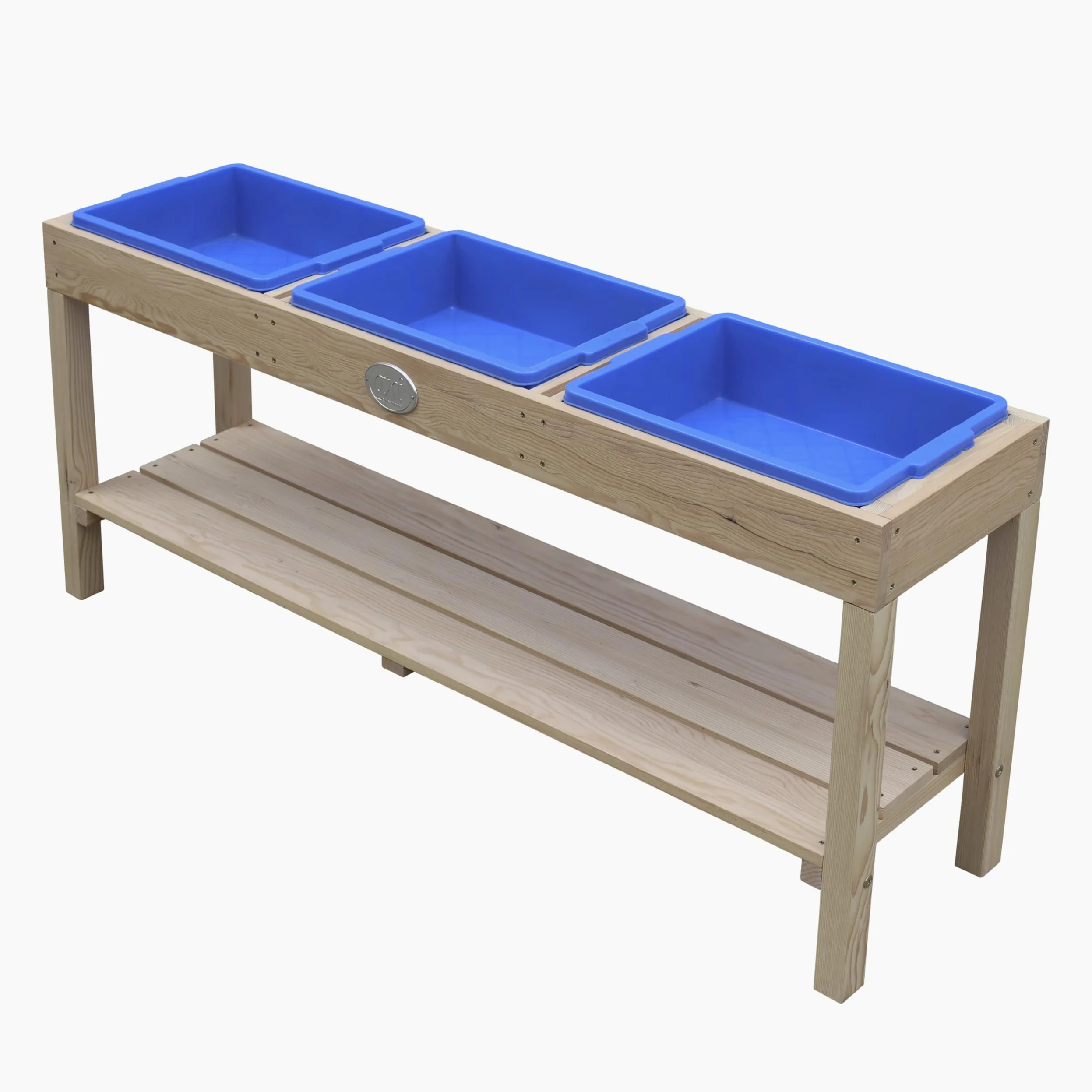 AXI Mesa de Madera para Arena y Agua | Mesa de Arena/Mesa de Barro con 3 Contenedores y Estante de Almacenamiento | 124 x 50 cm.