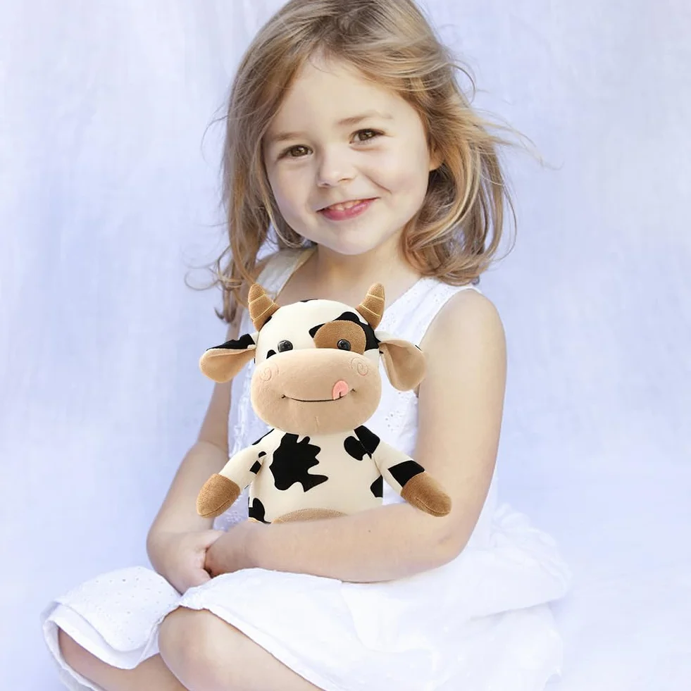 Vaca Peluche Suave De Animales Dibujos Lindo Juguete Muñeco De Juguetes Plush Pequeños para Niños Regalo De Cumpleaños 30cm