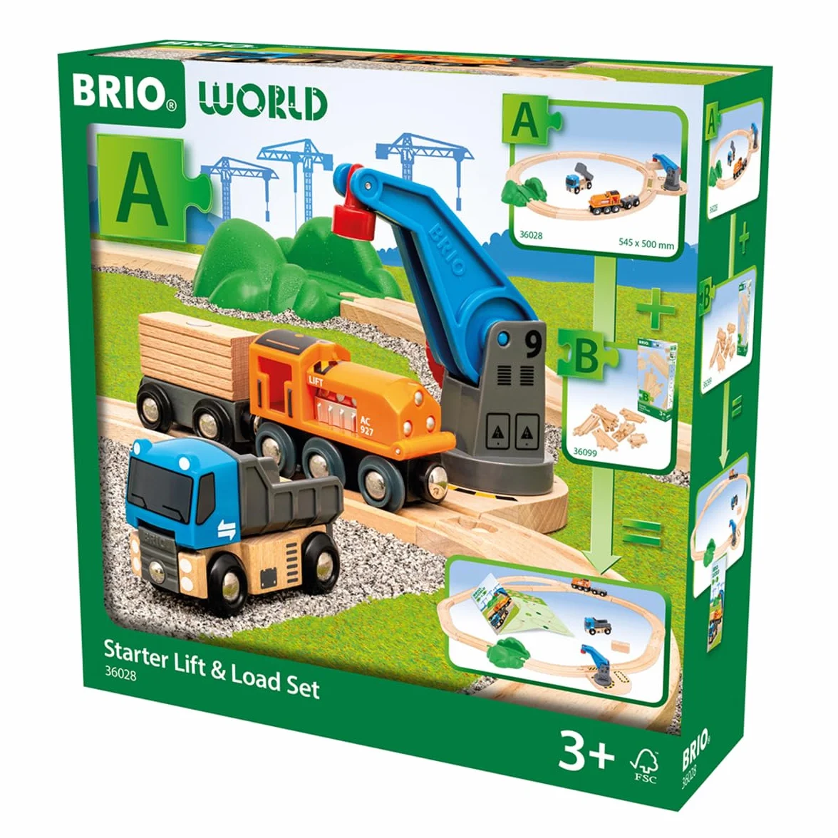 BRIO - Set de Inicio Construccion Levanta y Carga, Circuito Tren, para Niños de 3 Años o más,
