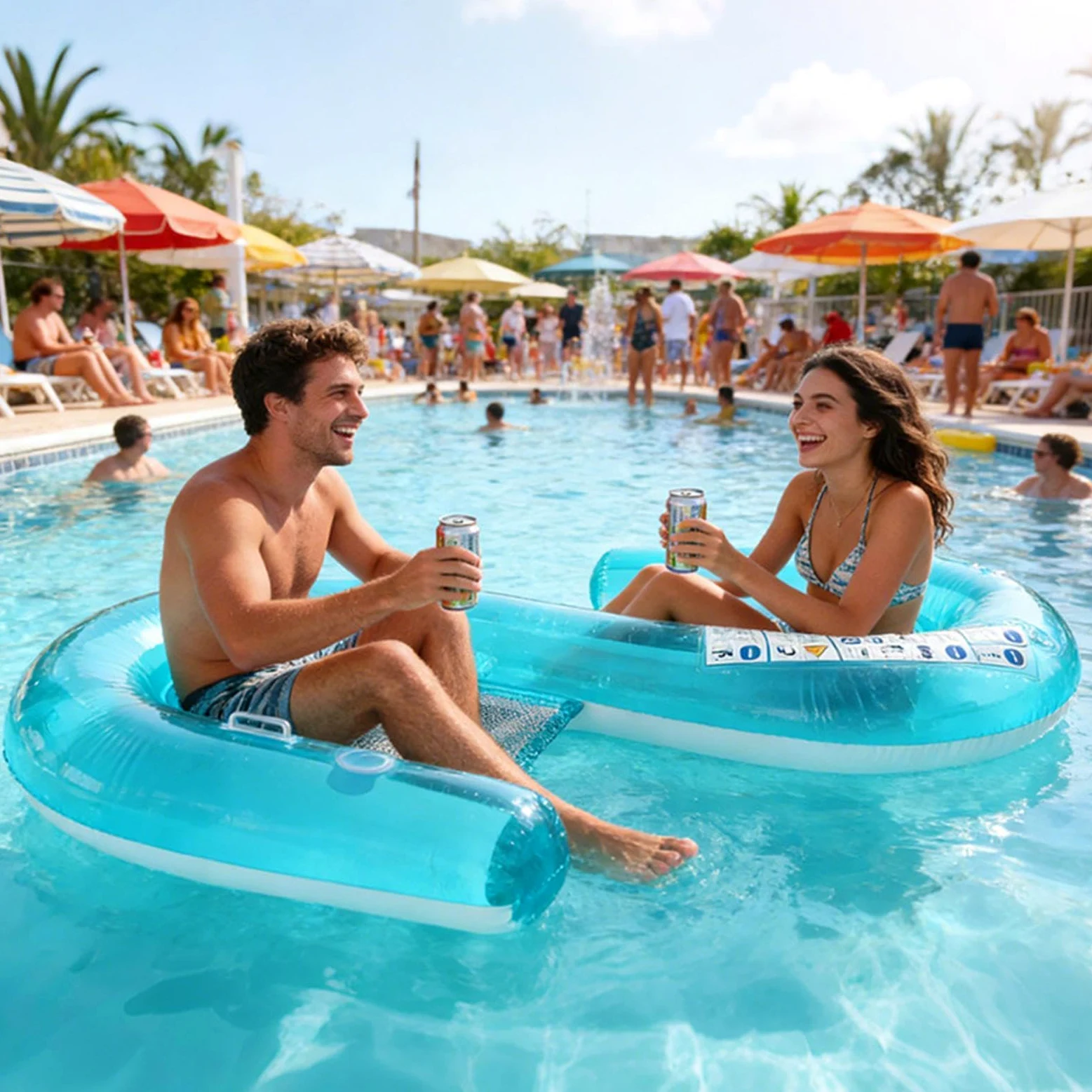 Flotadores Hinchables para Piscina para Adultos Tubo lounge flotante y | Flotadores para Piscina para adultos amigos familia parejas en lago y río para días soleados de verano y vacacione