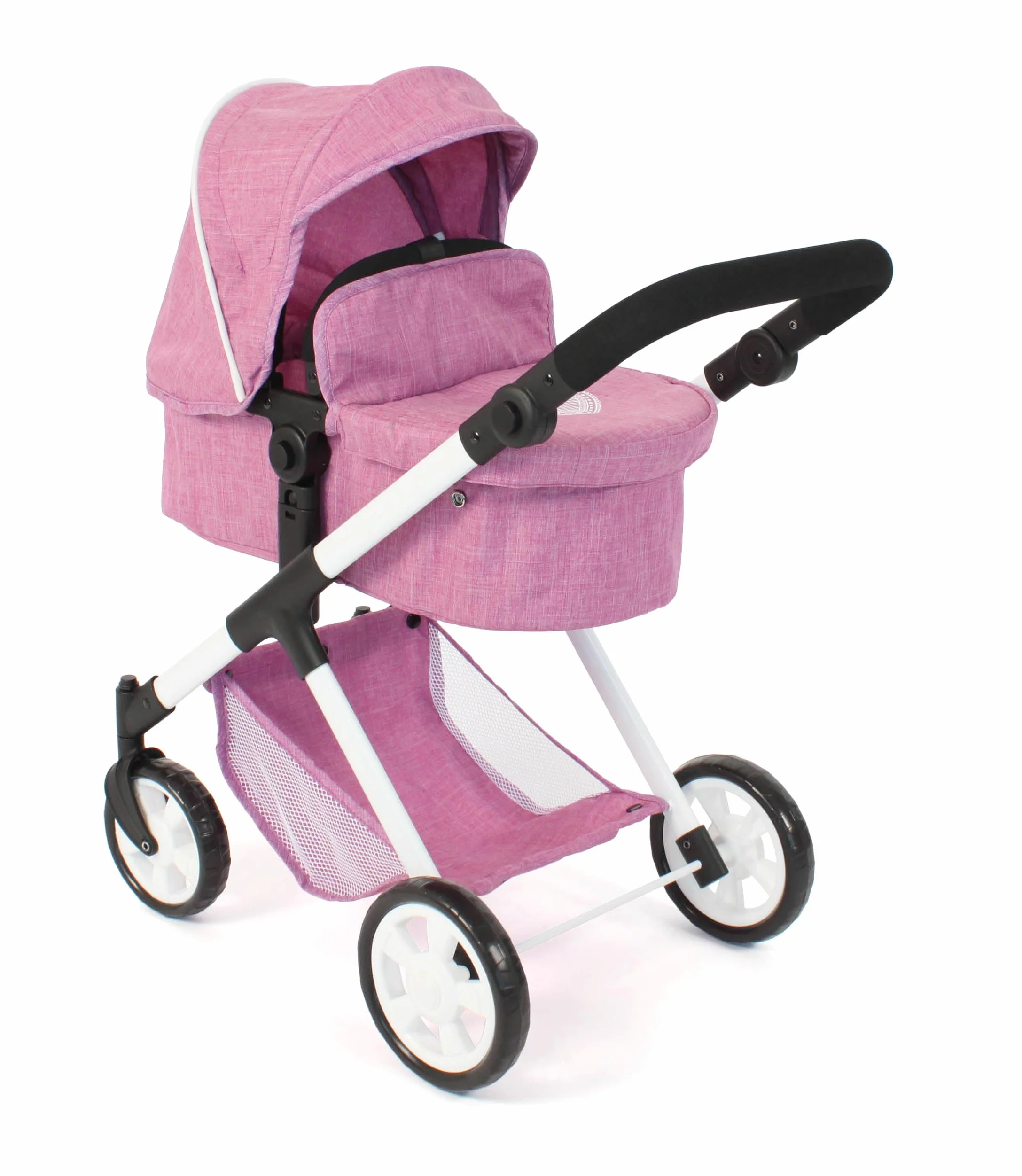 Bayer Chic 2000 Cochecito para muñecas Mila 2 en 1 Rosa Vaquero Mango Ajustable 39-72 cm 50 cm 3-7 años