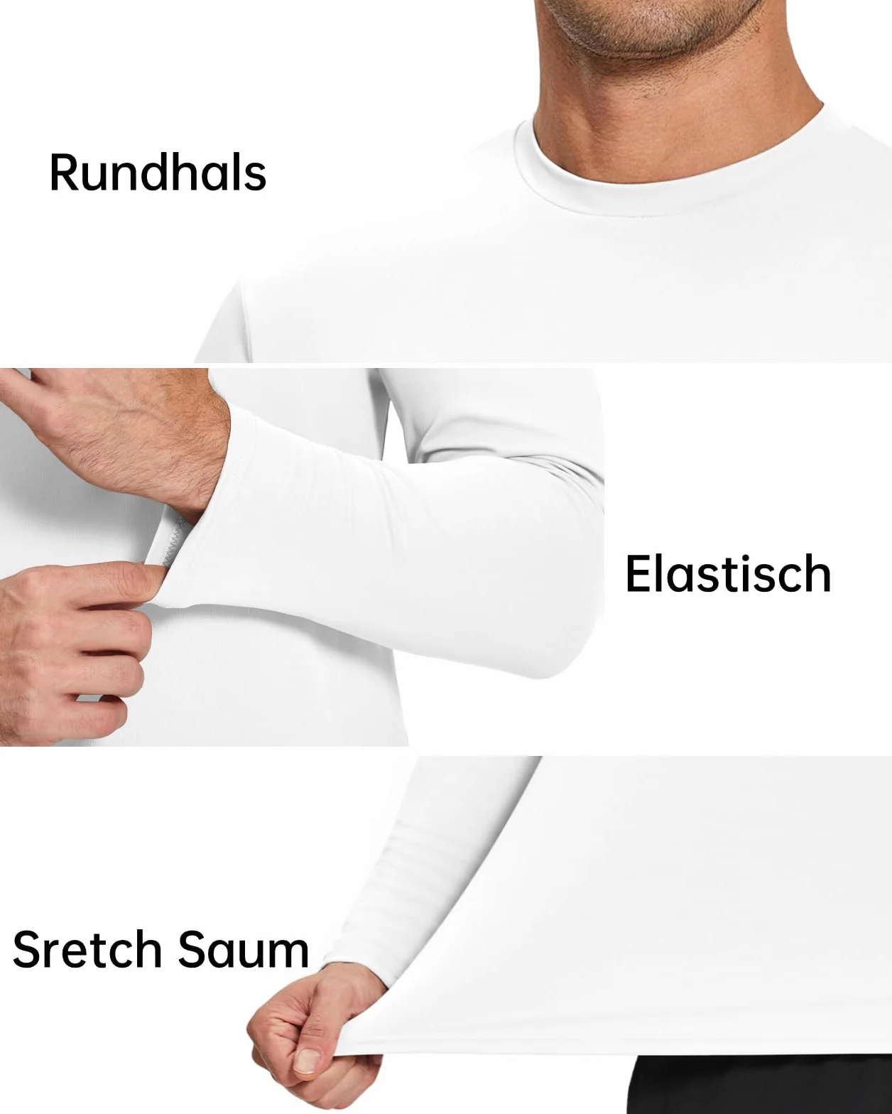 PINSPARK Camiseta Deportiva Hombre Manga Larga Secado Rápido Transpirable Anti-UV