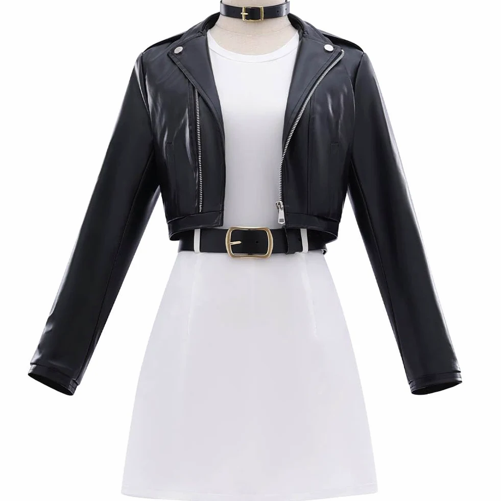 Tayama-san - Disfraz de anime para cosplay con peluca para fiesta de Halloween | Disfraz de anime Yamada-san para cosplay, conjunto de chaqueta, vestido, cuello, cinturones, medias, juego de rol