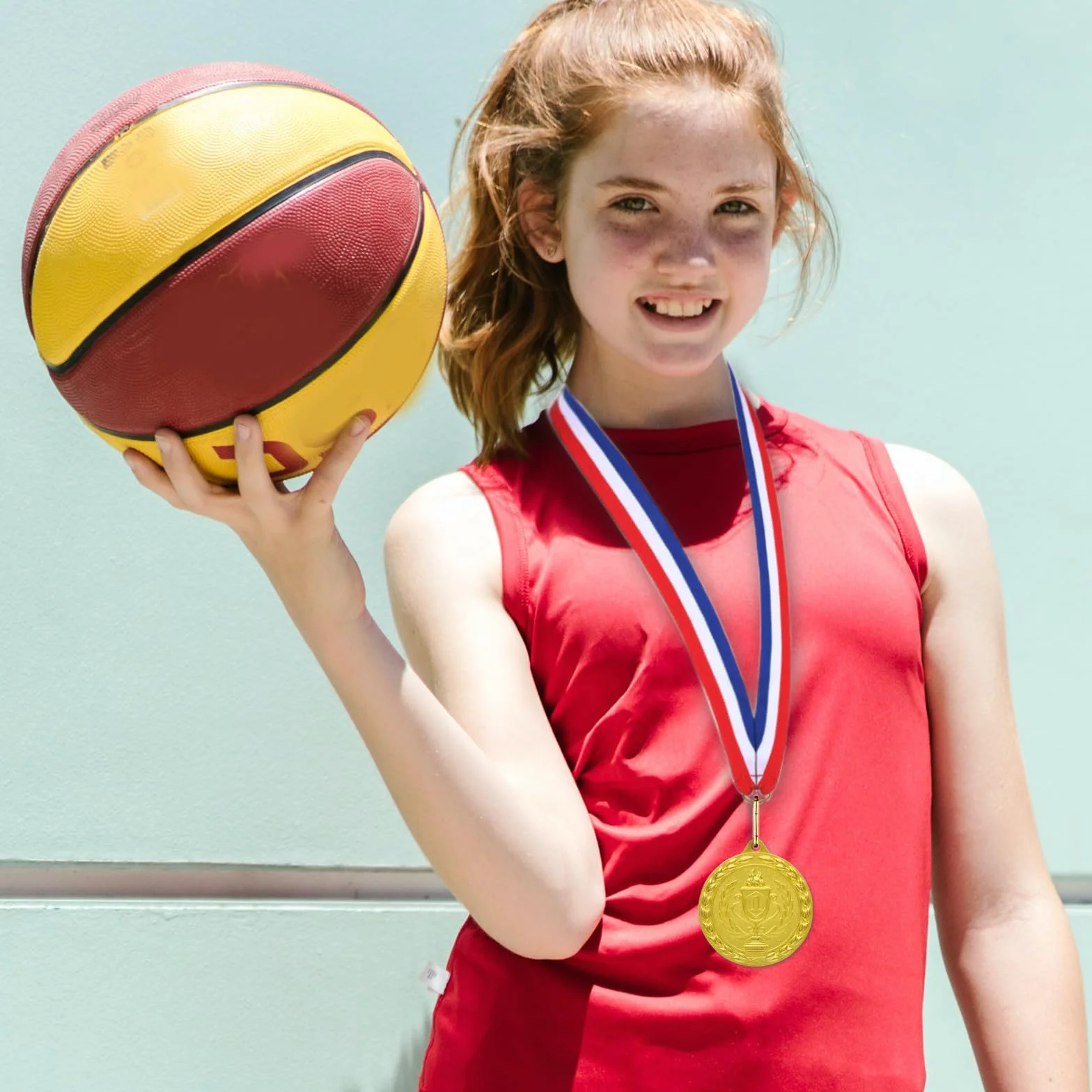 Juego de 12 Medallas de Metal Bronce Plateado Dorado para Niños y Adultos con Collar de Cinta para Premios Deportivos
