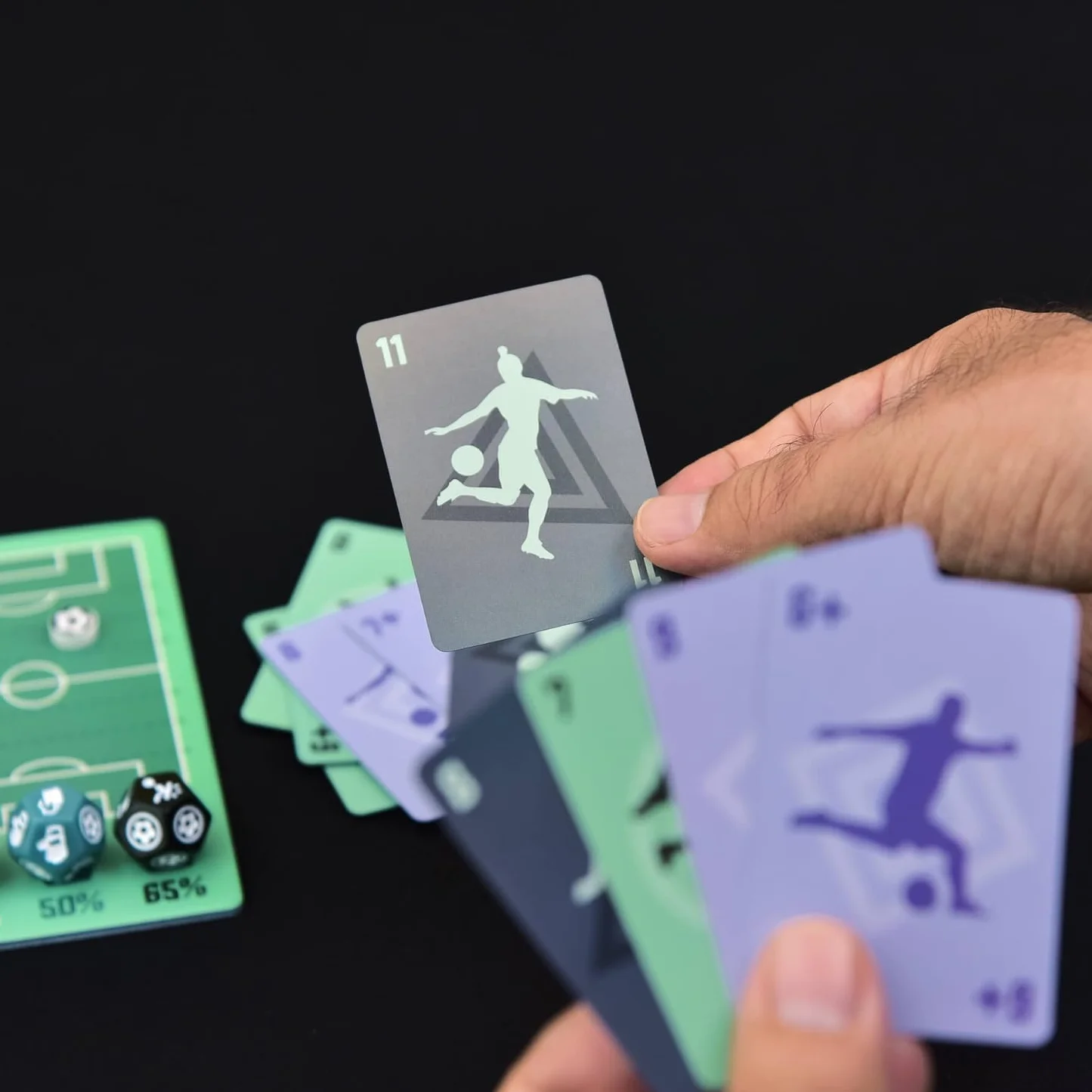 Juego de mesa de Fútbol Player 12, con Cartas y Dados, formato pequeño de viaje, Regalo 6-12 años