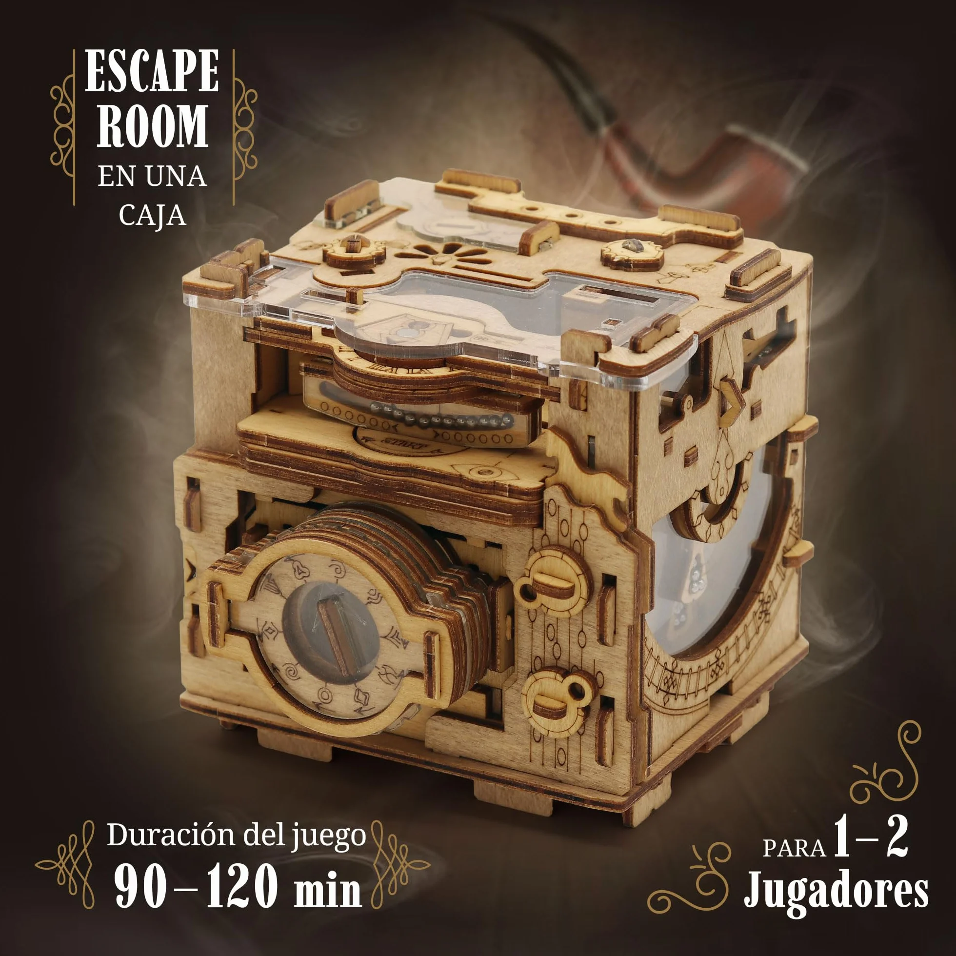 iDventure Cluebox Pro La Cámara de Sherlock Juego Escape Room Puzzle 3D Madera Caja Secreta Japonesa Regalo Original