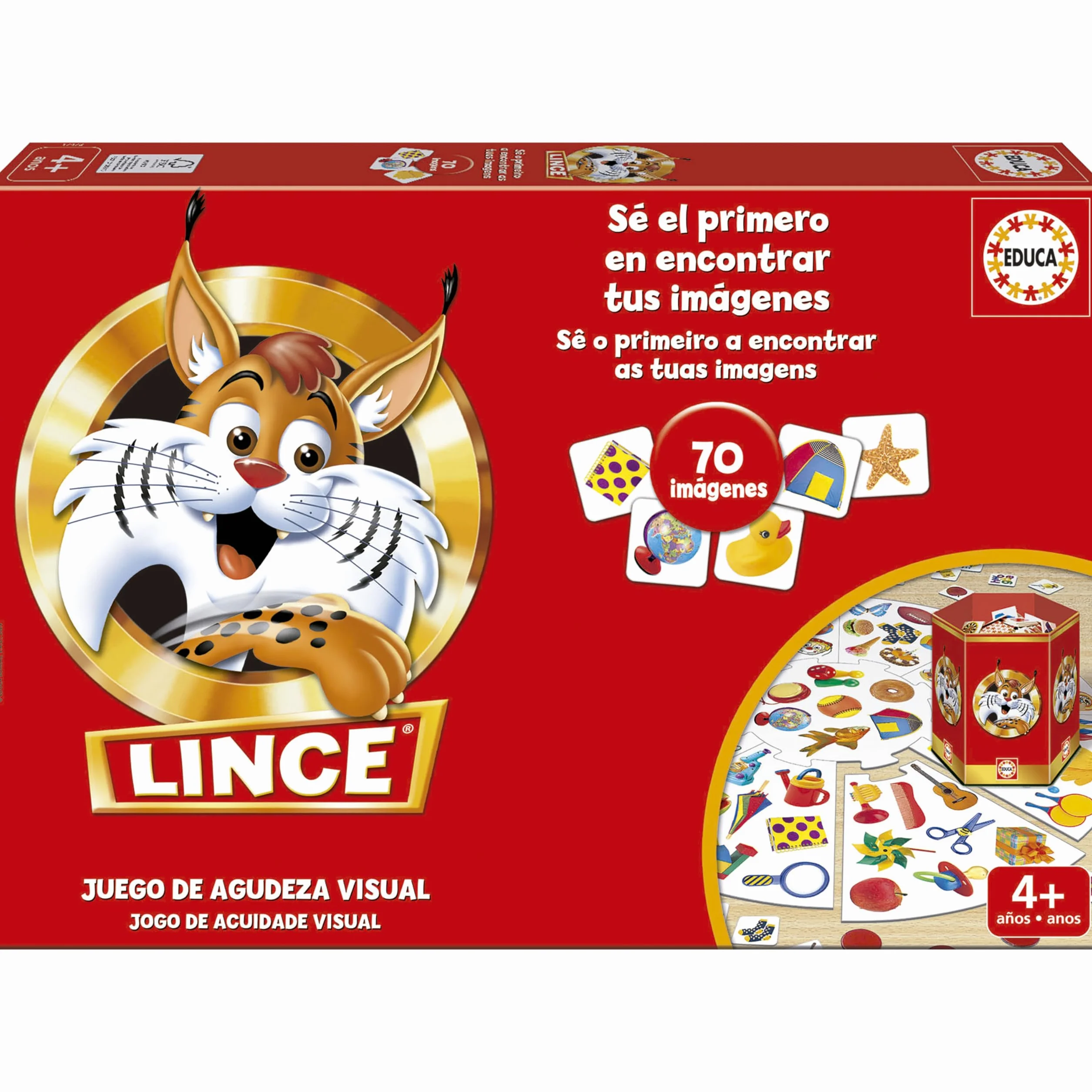 Educa Lince 70 Imágenes Juego de Mesa Educativo Observación Agudeza Visual Memoria Reflejos