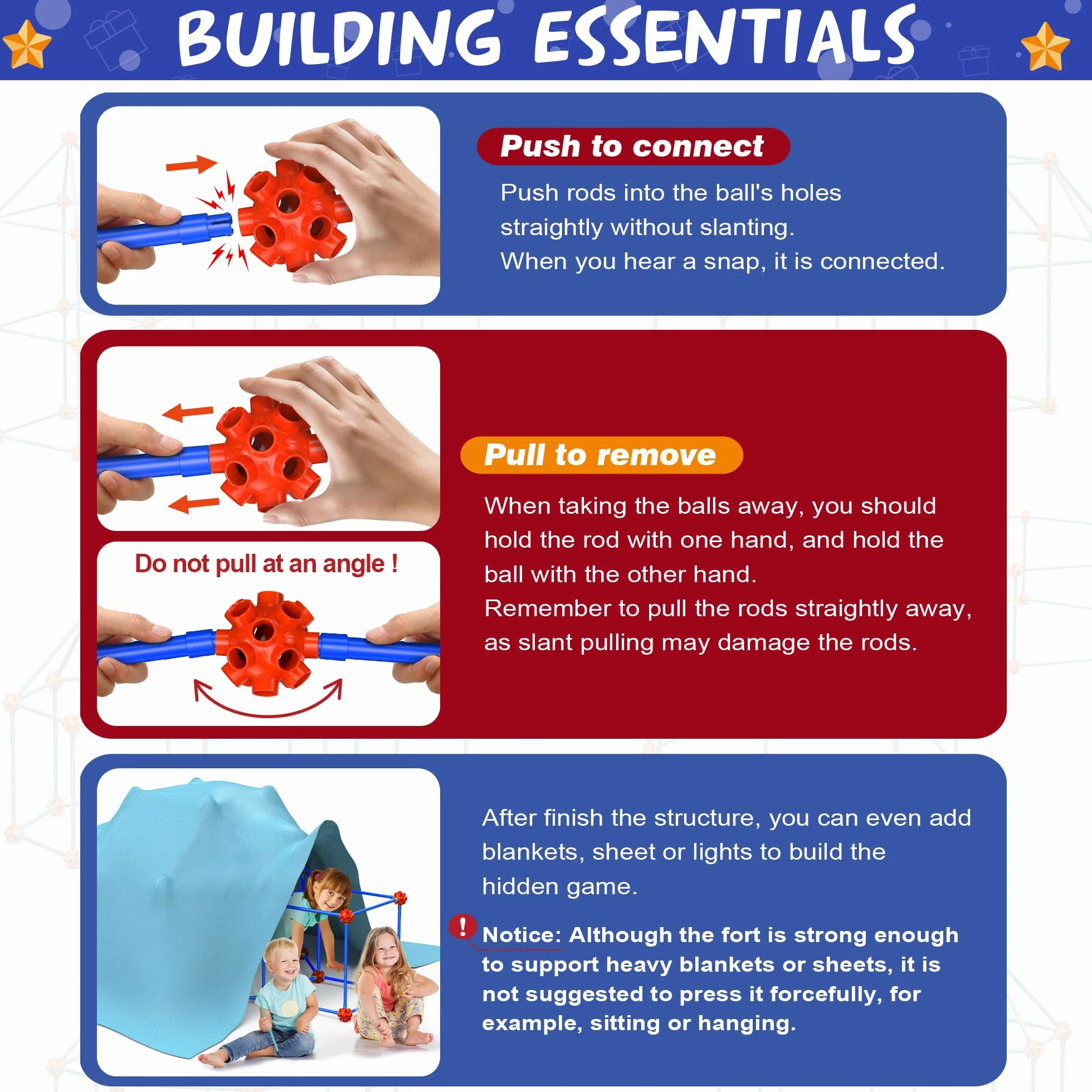 Kit De Construcción De Fortalezas para Niños, 140 Pcs Creative Fort Toy para Niños y Niñas De 4+ Años, Tienda De Juguetes DIY, Stem Juguete y Regalo, DIY Kit Castillos Túneles