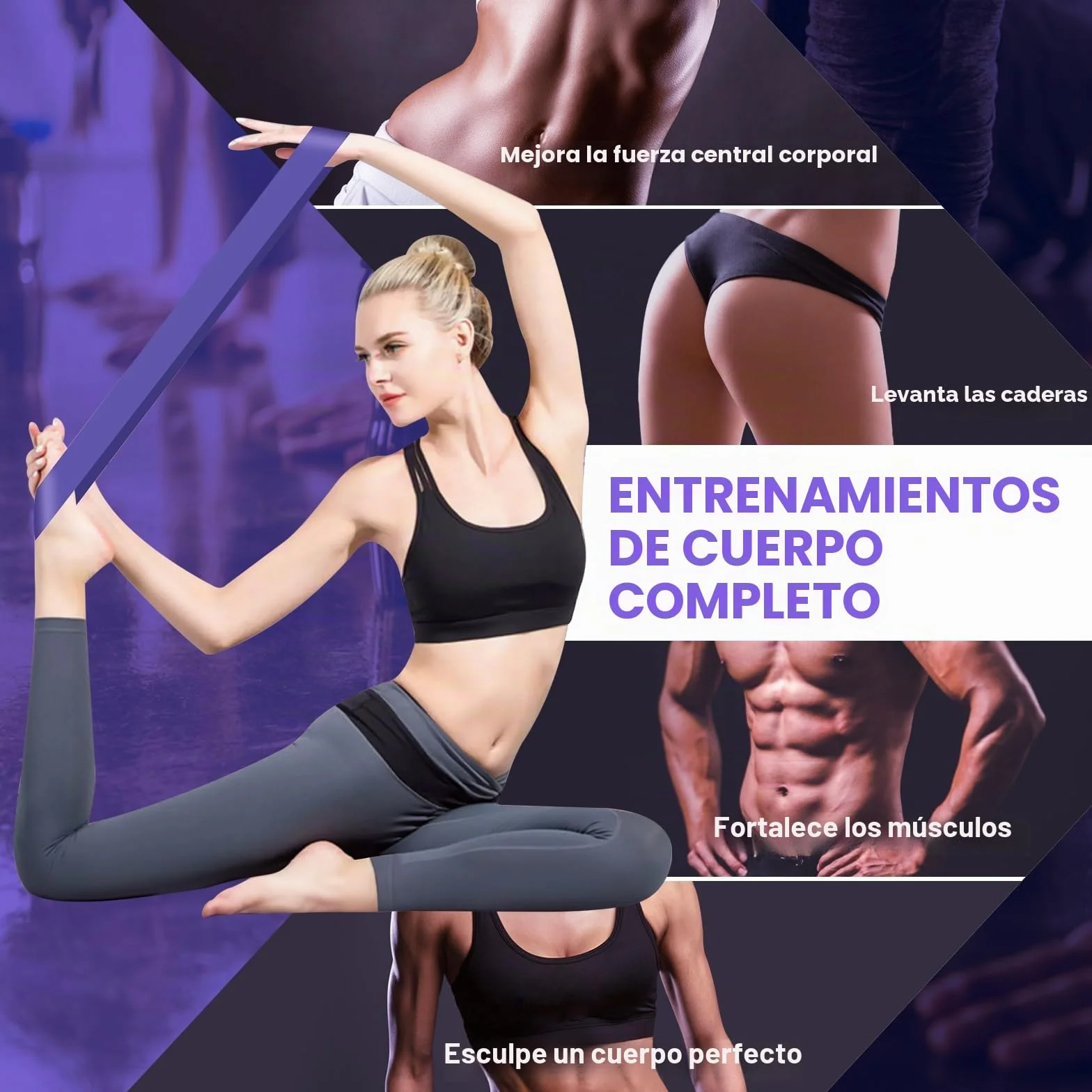 Fokky Bandas Elasticas Musculacion Set of 5, Cintas Elasticas Skin-Friendly Gomas con Bolsa Almacenamiento para Piernas, Gluteos, Brazos, Yoga