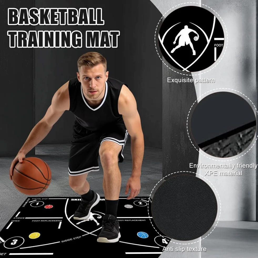 Esterilla de Entrenamiento Baloncesto y Fútbol Antideslizante 120 x 86 cm