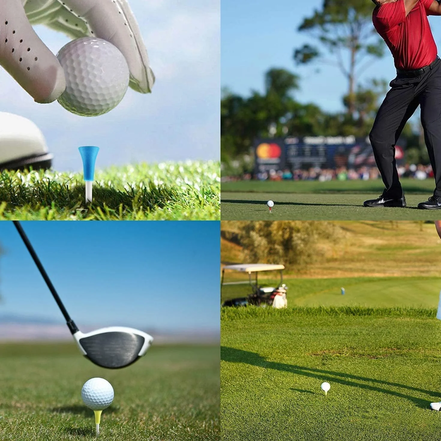 Golf Tees 50 Pack 3 1/4 Pulgadas Irrompible Plástico Colores Mezclados