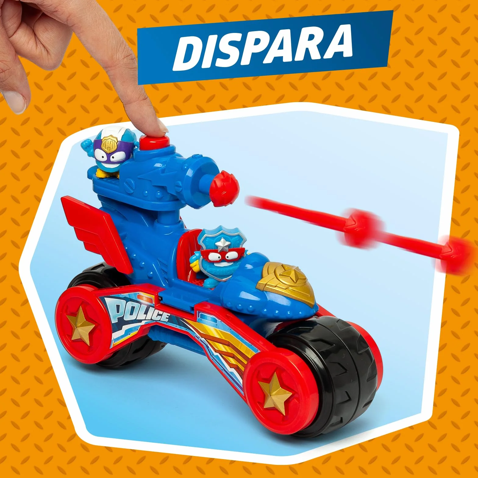 SUPERTHINGS KAZOOM POWE Battle Vehicle Police Vehículo de batalla policía Serie de TV Superthings Kazoom Power 1 Vehículo 2 Figuras Exclusivas 1 Proyectil