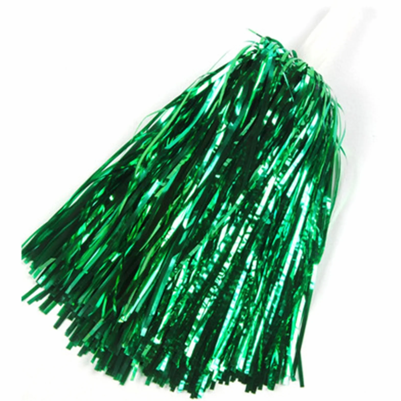 Pompones metálicos antideslizantes vibrantes para animadora baile verde 2 unidades