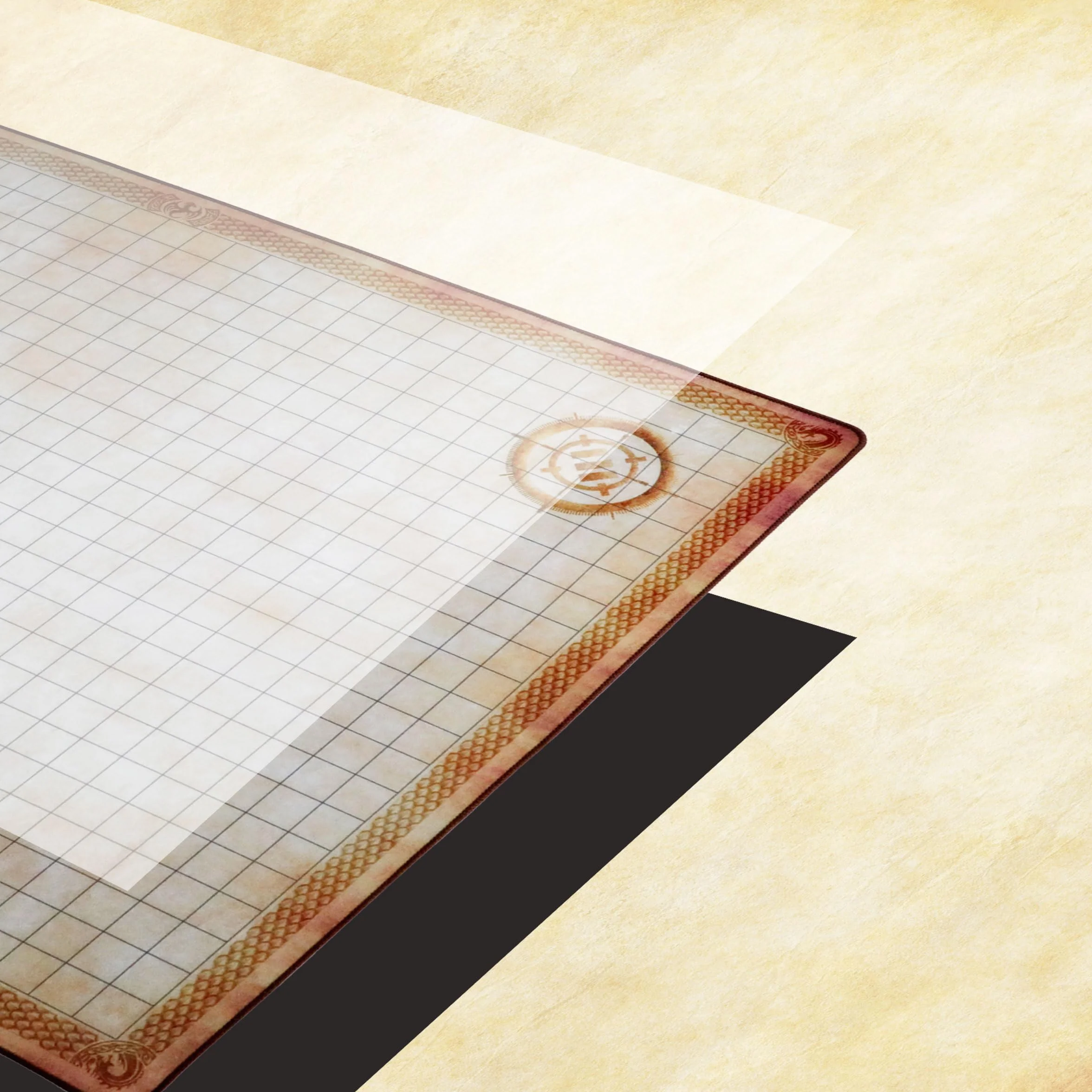 ENHANCE Deluxe RPG Grid Mat - Mapa de DND (61 x 91 cm) con Goma de Primera Calidad, Agarre Antideslizante, Sin Arrugas - Juego de Tapetes de DND de Borrado Húmedo en Seco