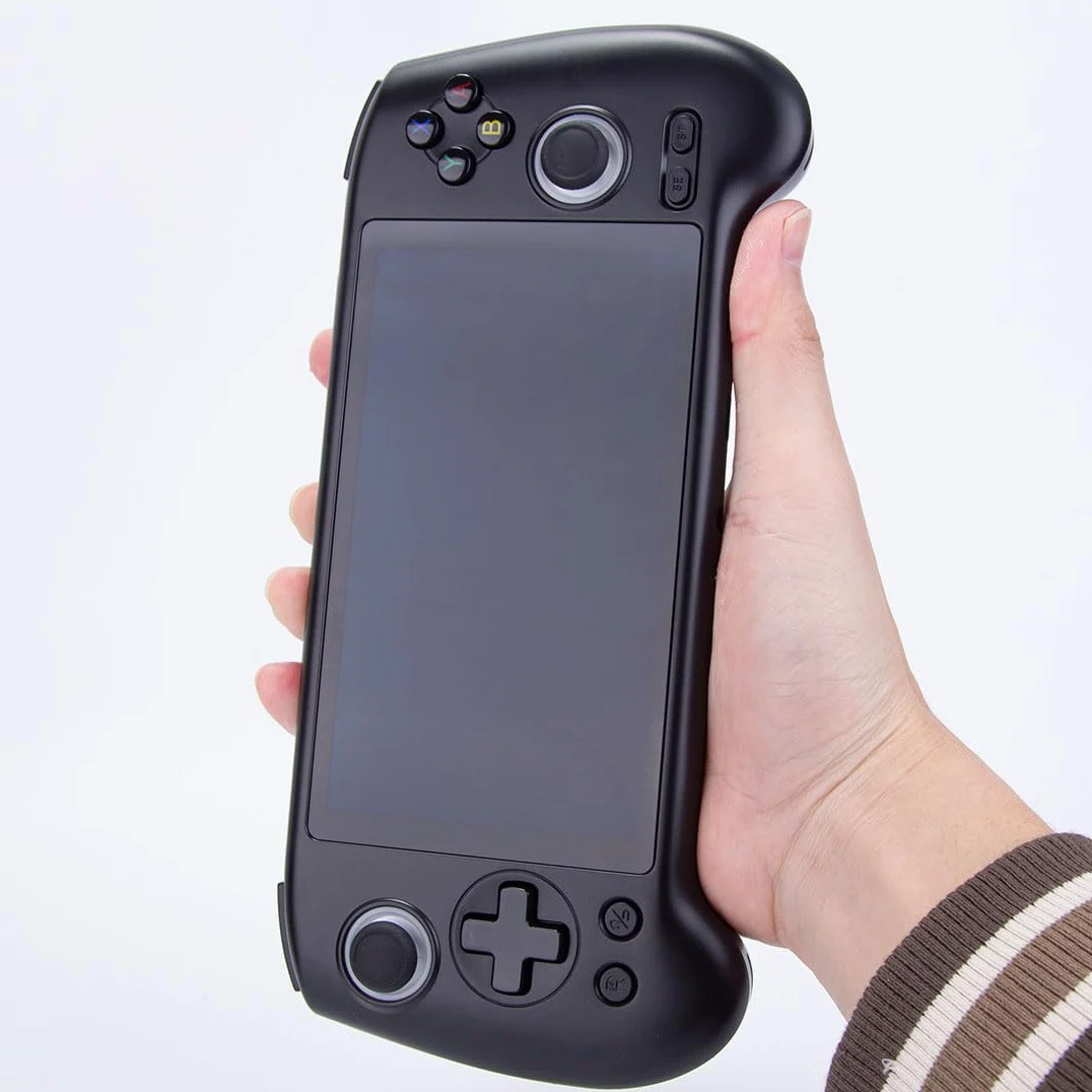 RG556 - Consola de juegos de mano retro Android de 5.48 pulgadas, consola de juegos retro portátil, sin juegos en tarjeta, color negro