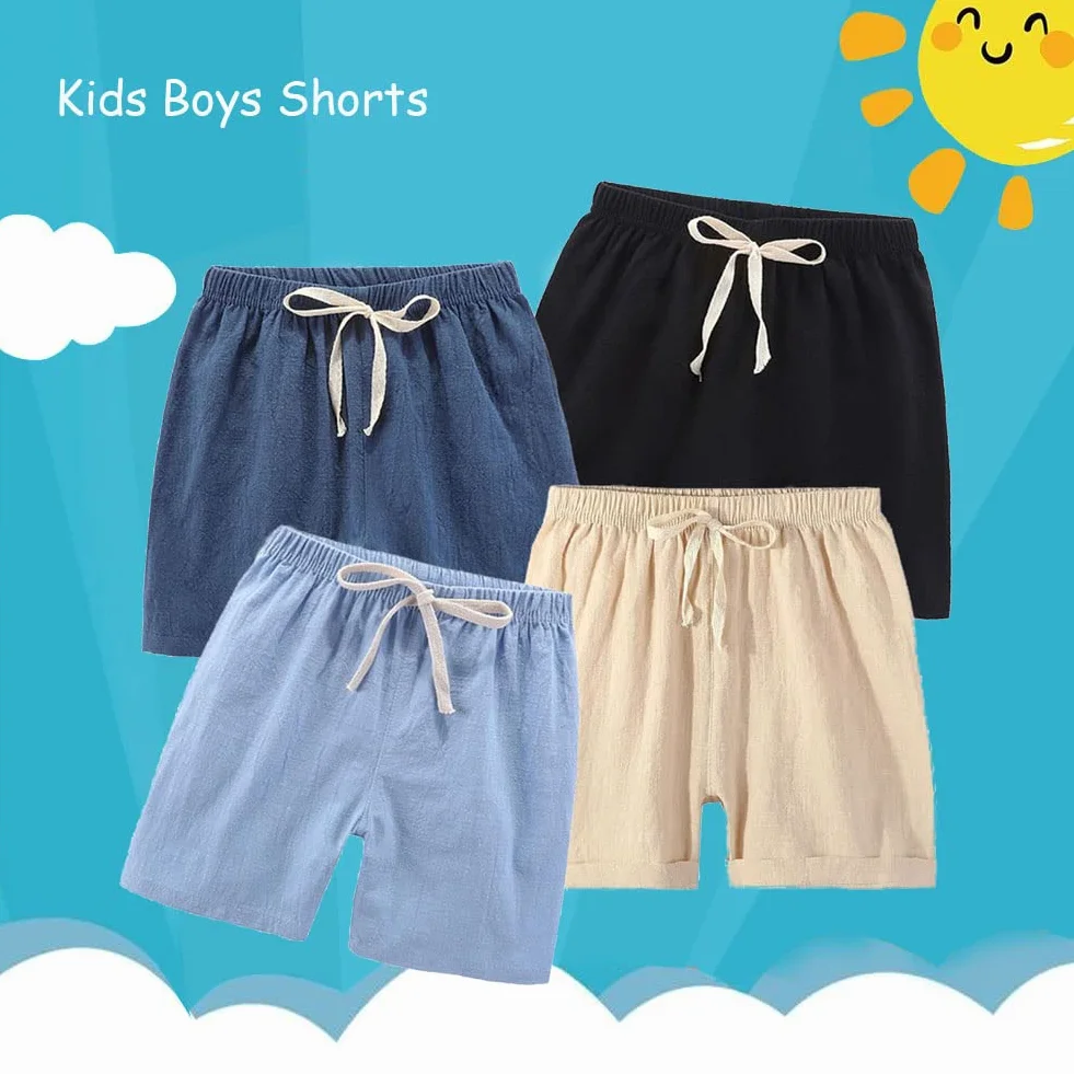 FedMois Pantalones Cortos Algodón Cintura Elástica Niño Pack 4