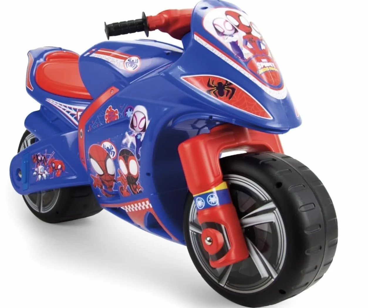 INJUSA - Moto Correpasillos Winner Spidey para Niños de 4 a 7 Años | Ruedas Anchas de Plástico | Asa de Transporte para Padres | Diseño Deportivo | Color Azul | No Eléctrica (19460)
