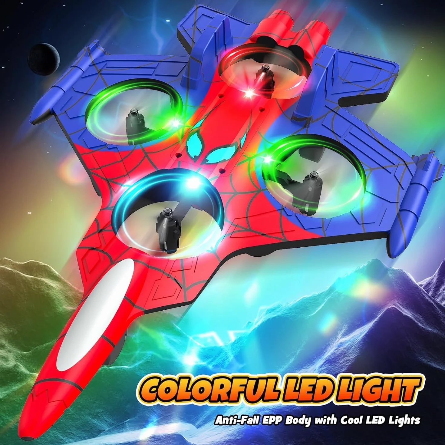 GraceDuck Avión RC para Niños de 8 Años en Adelante, Mini Drone para Niños, Avión de Combate Teledirigido, 360° Flip, Acrobacias, Juguete de Exterior, Regalo para Niños
