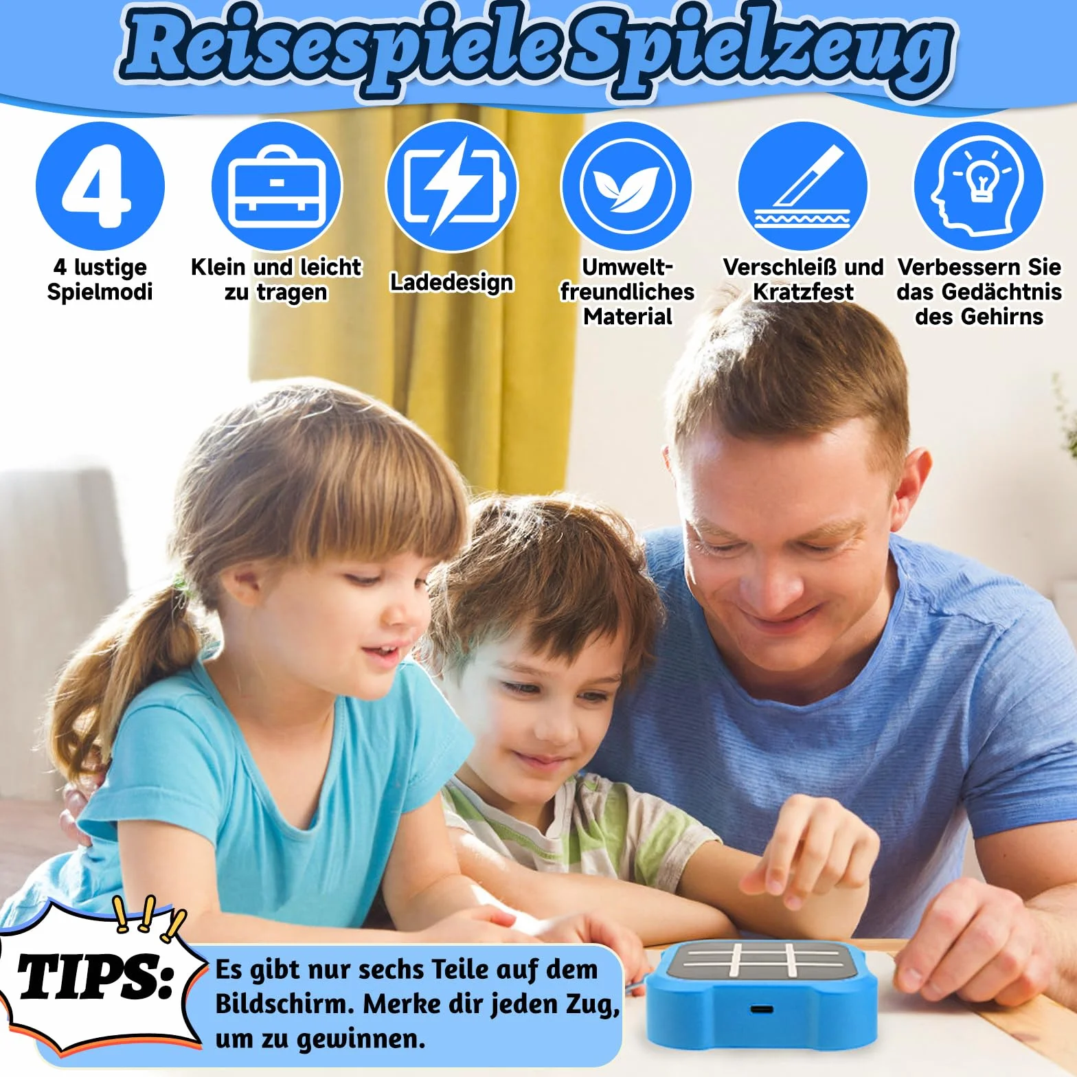 Tic Tac Toe Bolt 3 en 1 Juego de Viaje Portátil para Niños Educación Memoria