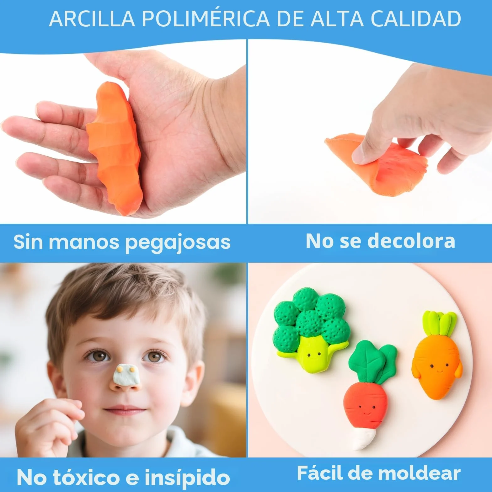 48 Colores de Arcilla Secado al Aire, Arcilla Polimérica Secado al Aire, Pasta Modelar Secado al Aire, Arcilla de Colores para Niños, Regalo para Niños y Niñas de 3-12 Años