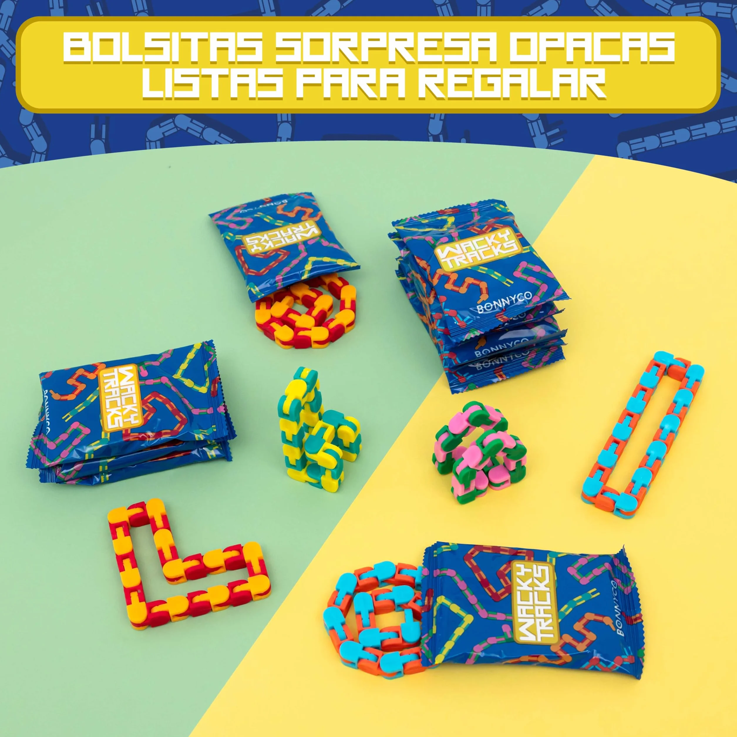 BONNYCO Wacky Tracks Pack 40 Juguetes Sensoriales Regalo Niños 3-12 Años Antiestrés