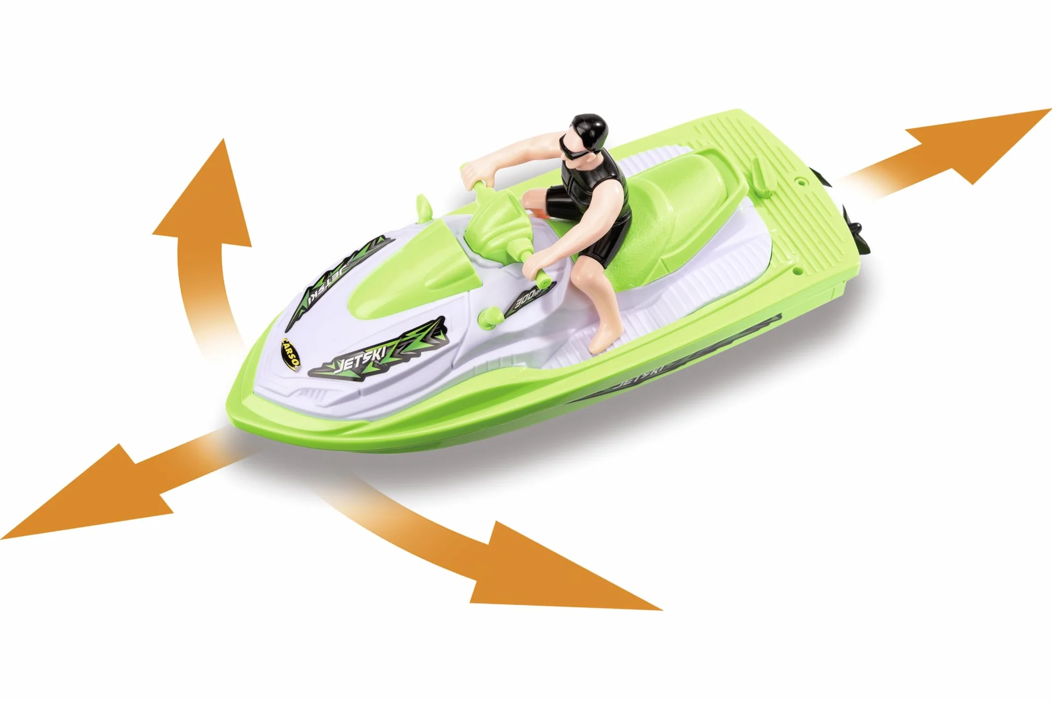 Carson Jetski 2.4GHz RTR - Barco teledirigido para niños y Adultos, Incluye Mando a Distancia, Color Verde