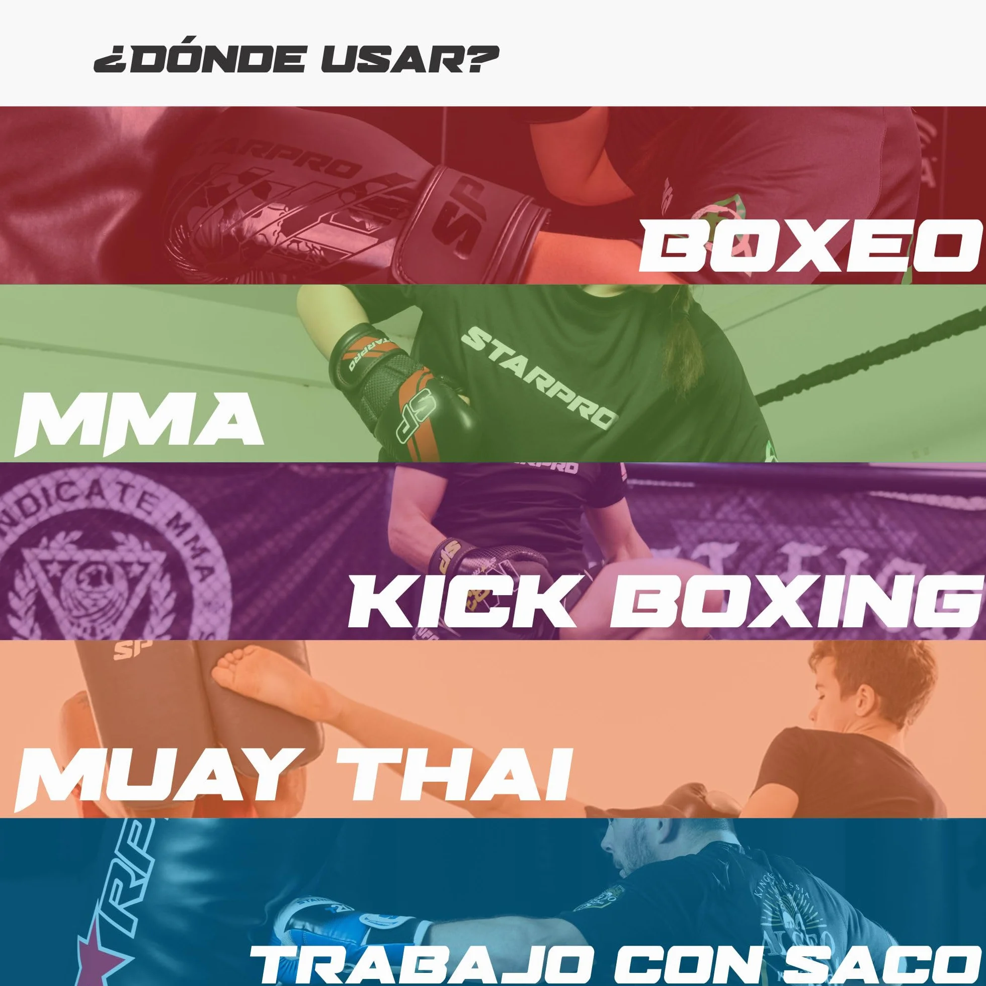 Starpro C20 Manoplas Boxeo Cuero sintético Almohadillas Entrenamiento Boxeo Muay Thai MMA Kick Boxing Negro Blanco