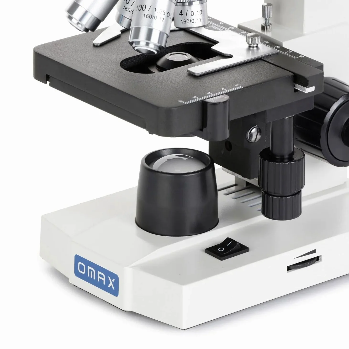 Microscopio binocular LED de laboratorio con escenario mecánico y enfoque coaxial, aumento de 40x a 2000x para investigación científica y educación