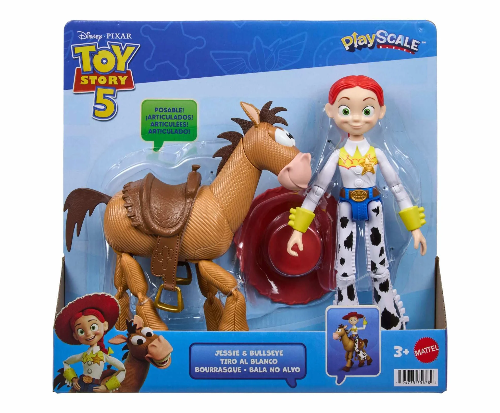Mattel Disney Pixar Toy Story 5 Pack 2 Figuras de acción articuladas 17,78 cm Jessie y Perdigón JKV21