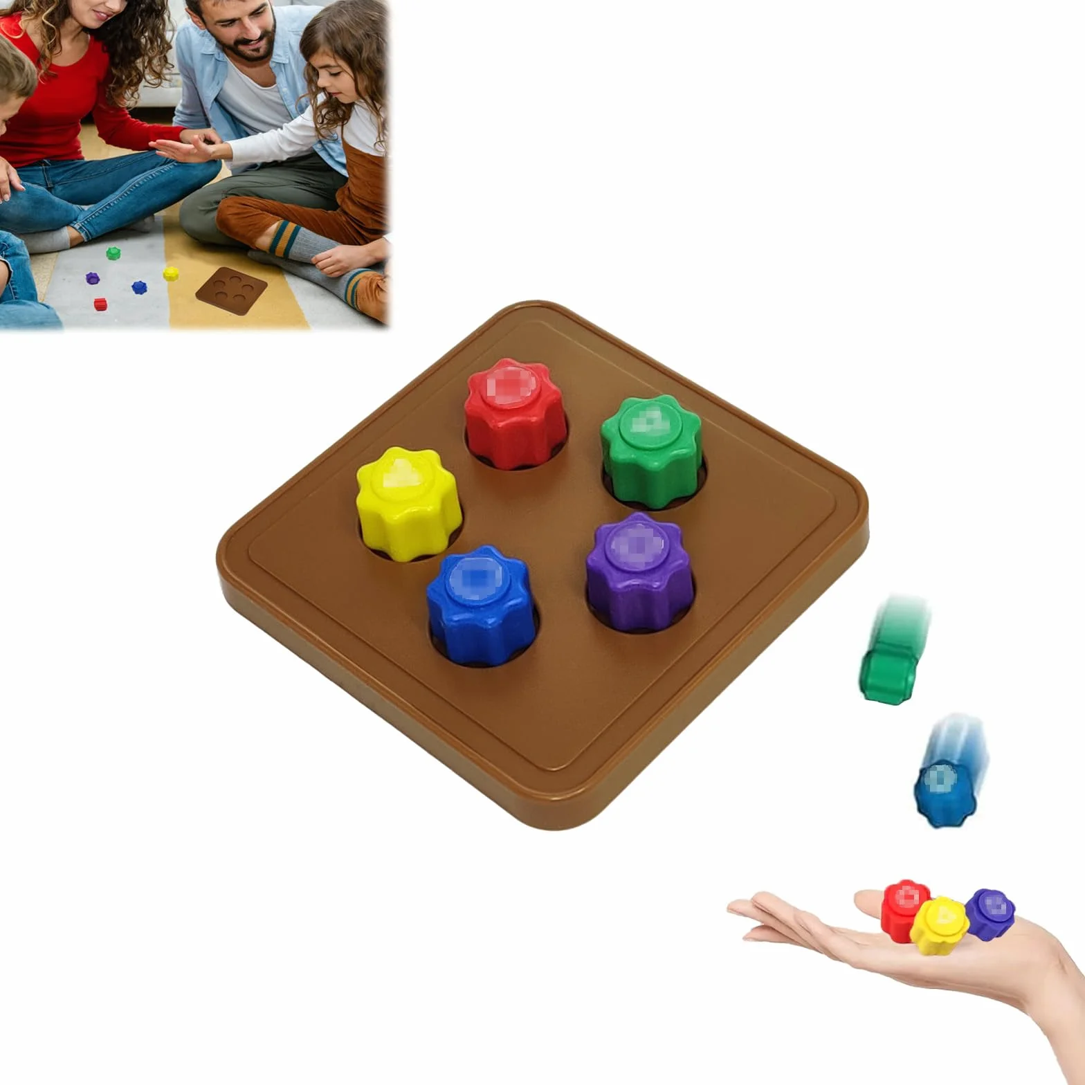 Juego Tradicional Coreano Gonggi, de Guijarros de Piedra y Calamar para Entrenamiento de Coordinación en Niños y Adultos (5Pcs+1Base)