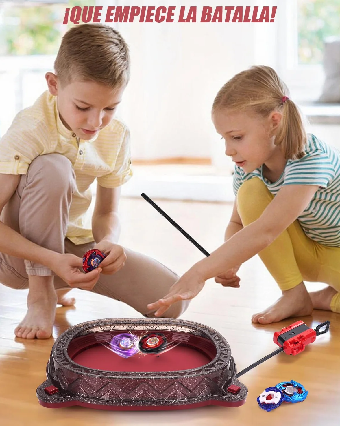 Kit de Inicio X Stadium – con 6 X Tops, 2 Lanzadores & Arena. Set de Batalla Competitiva para Niños Desde 6 años