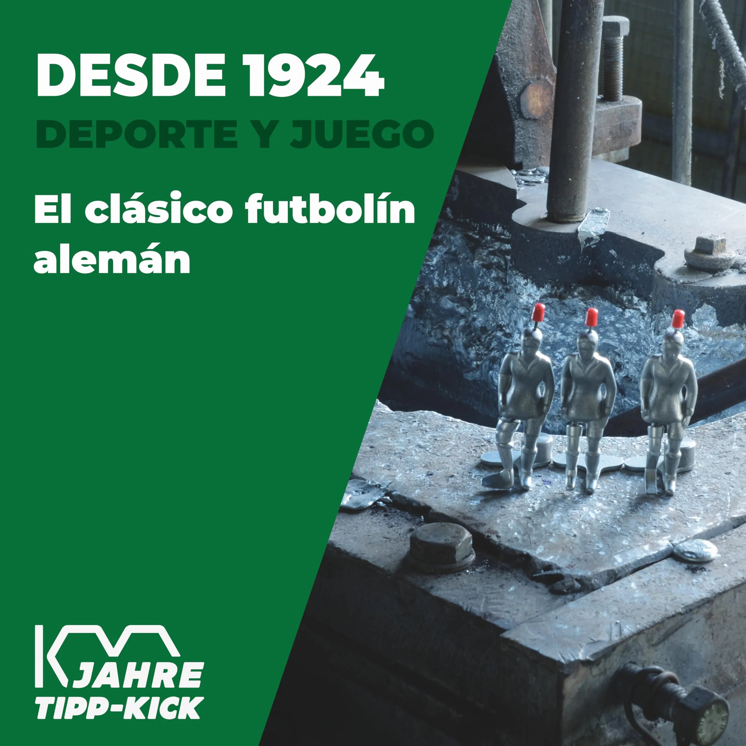 TIPP-KICK Junior Cup con Borde 82x56 cm – Futbolín Listo para Jugar con 2X Jugadores, 2X guardametas, 2X porterías de plástico, 2X balones I Terreno de Juego Hecho de Fieltro