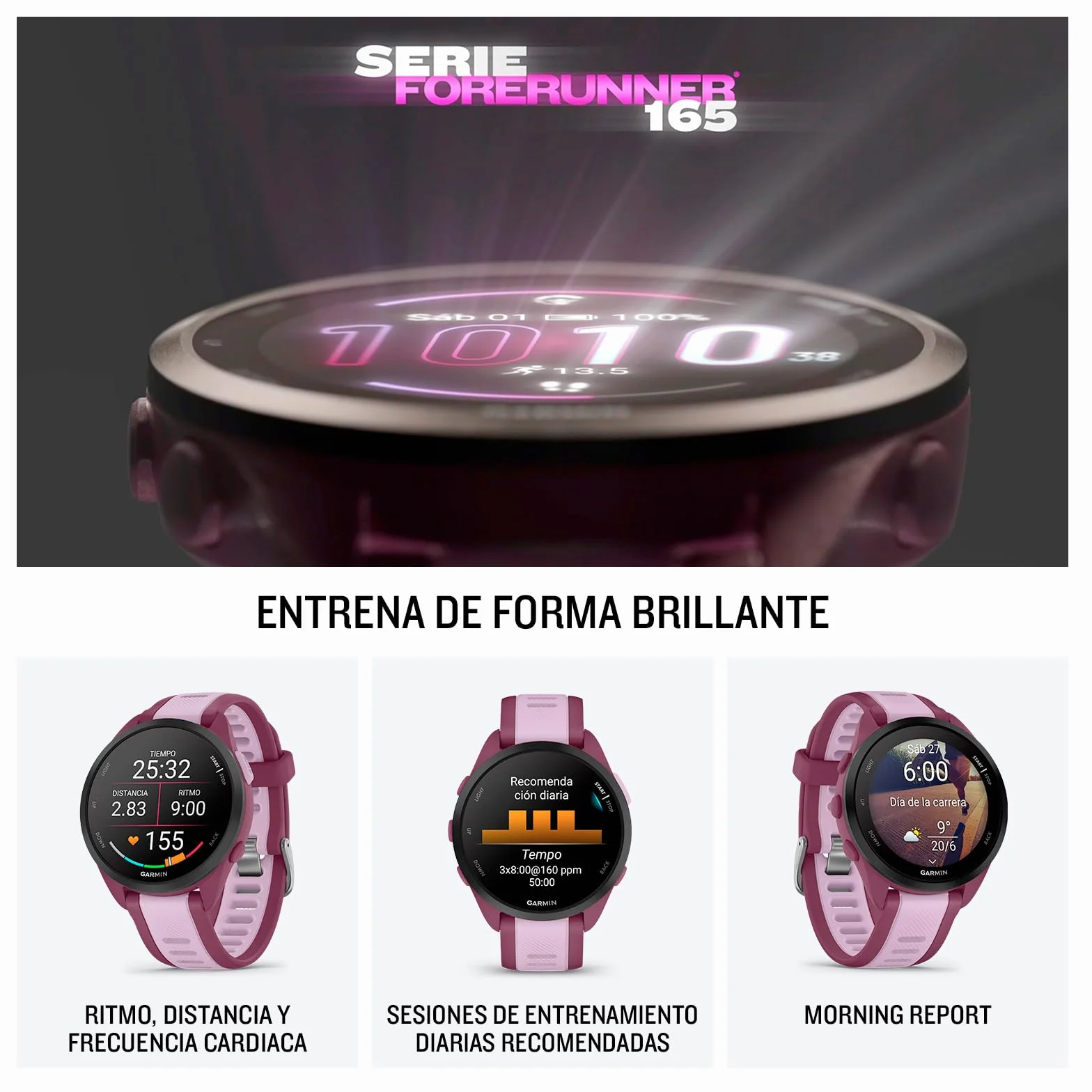 Garmin Forerunner 165 Reloj Inteligente GPS AMOLED Negro