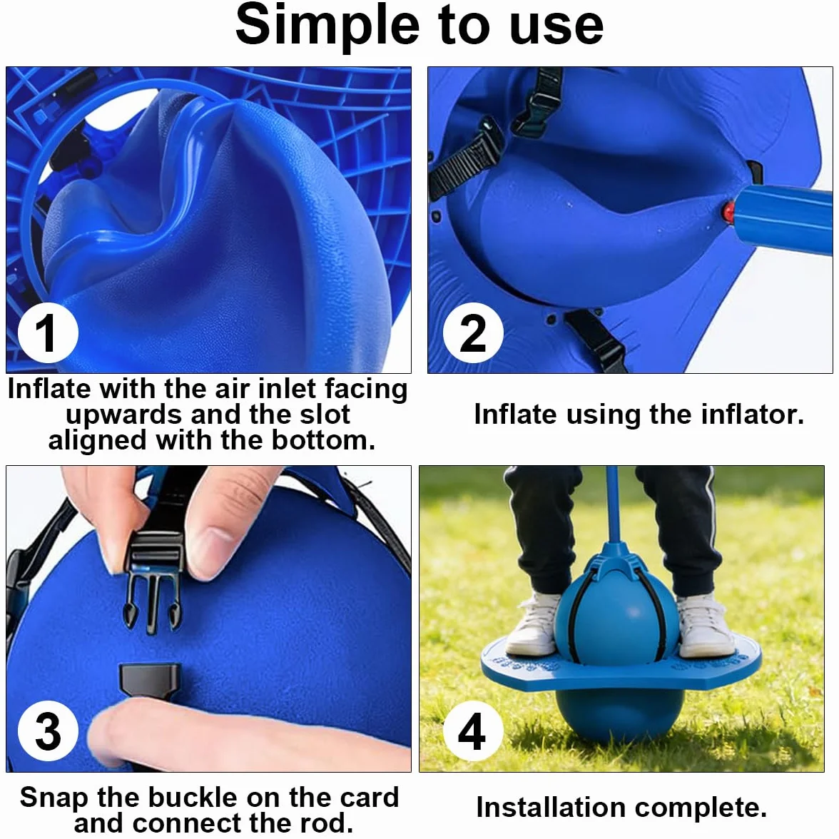 Pelota de Salto de Pogo, Pogo Balón de Salto, Pelota de Salto de Equilibrio, para Entrenar el Equilibrio, usable en salón, terraza y jardín, con Bomba (Rosa)