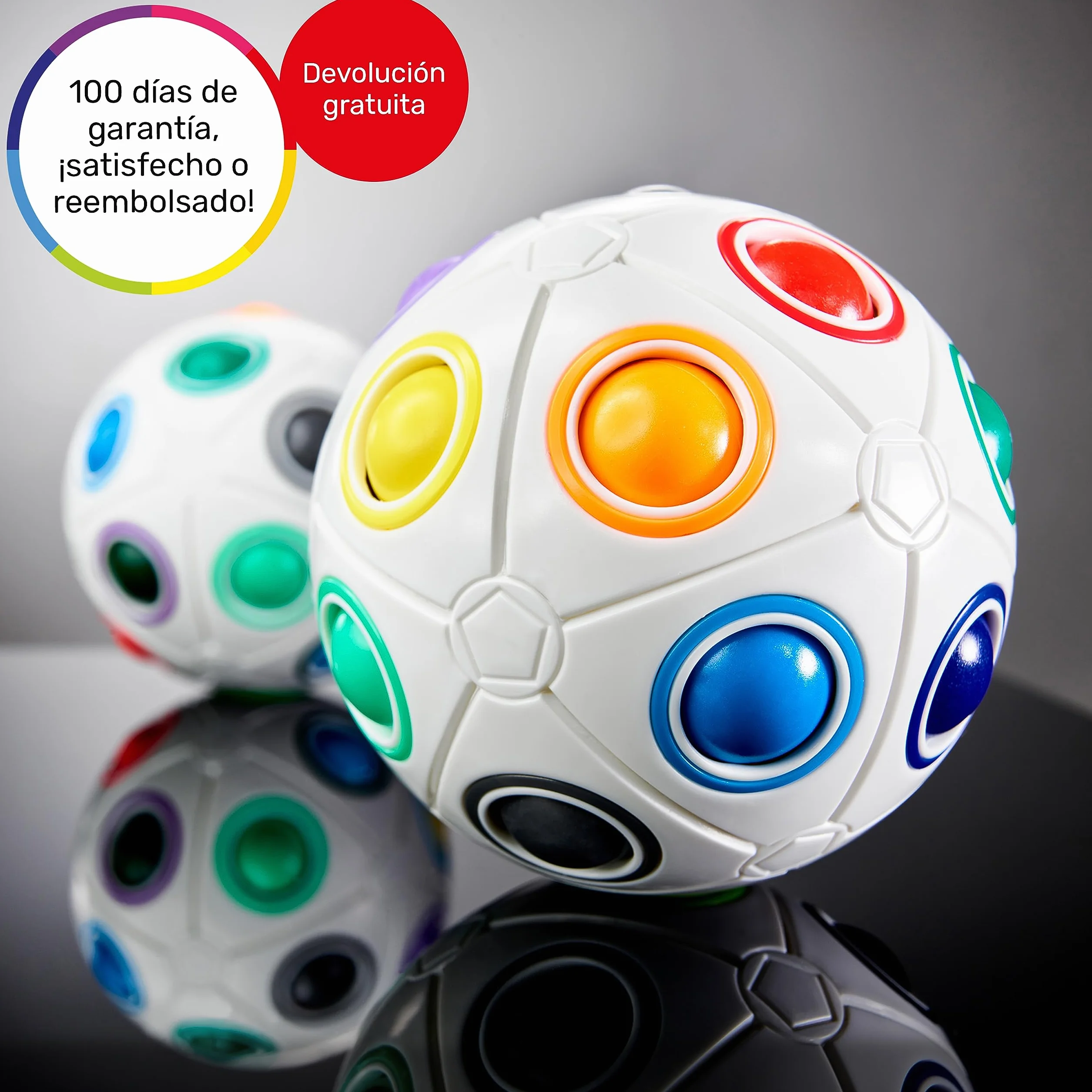 CUBIDI® Bola Mágica Arcoíris Grande Puzzle 3D. Rompecabezas Niños Ideal También como Rompecabezas Adultos. Juguetes Antiestres Adultos y Perfectos como Regalo Niña 6 Años y Niño.