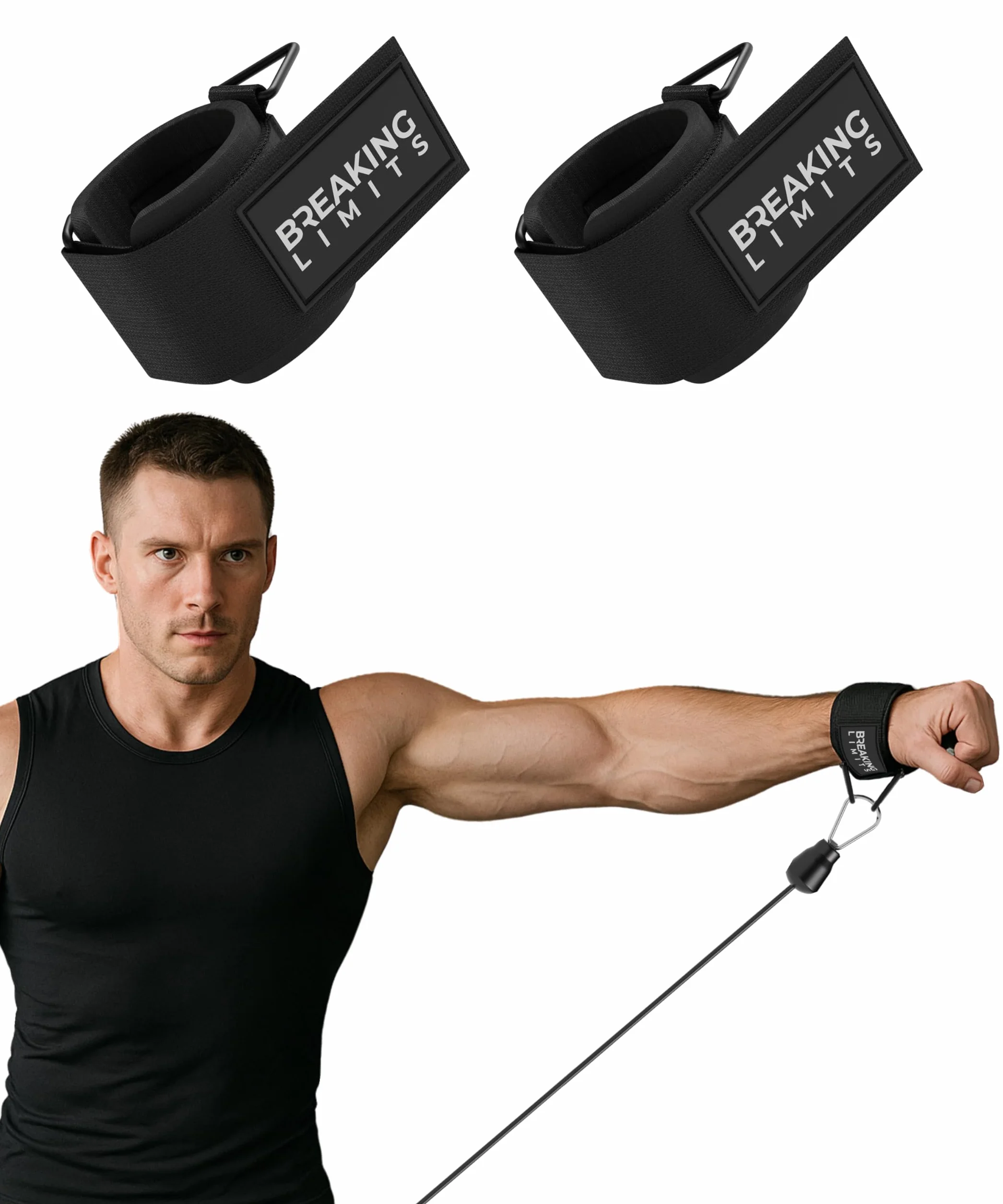 Breaking Limits Muñequeras Gym Polea Agarre Accesorios Gimnasio