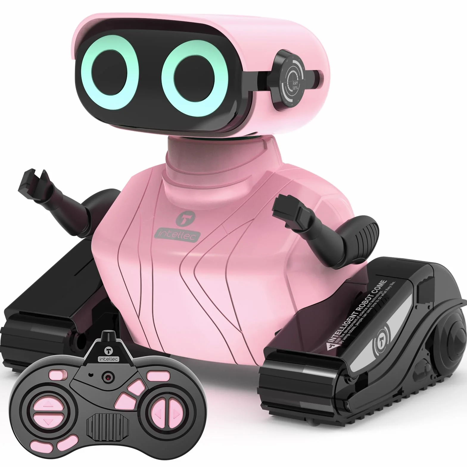 GILOBABY Robot Juguete, Control Remoto de 2,4 GHz Robots para Niños con Ojos LED, Brazos Flexibles, Sonido y Baile, Juego Educativo Regalo de Cumpleaños para Niños y Niñas más de 3 años (Rosa)