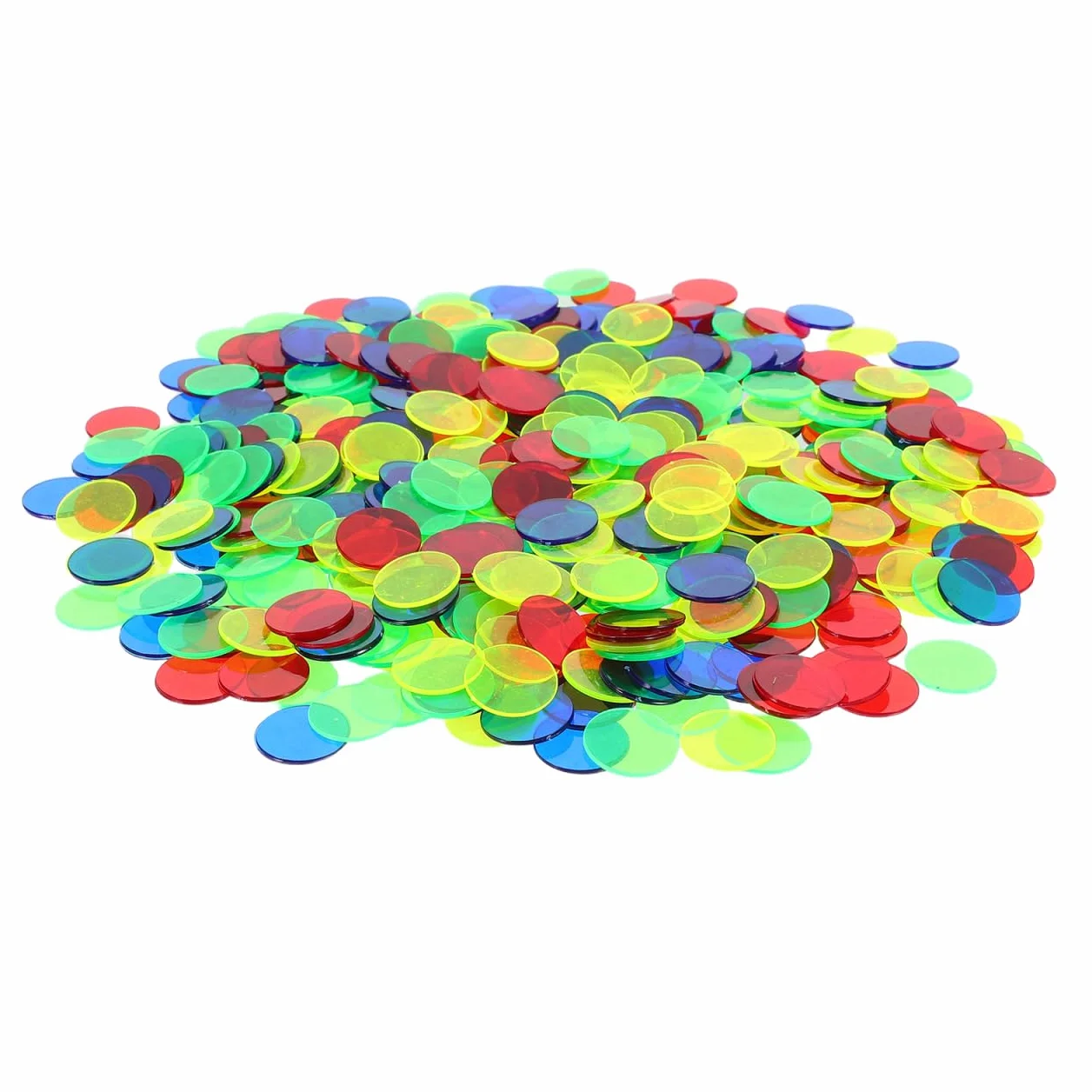 SUPVOX Fichas de Color Transparentes 500 Piezas - Marcadores de Juego de Plástico Abs 15 Mm para Bingo Aprendizaje en Clase y Actividades Divertidas