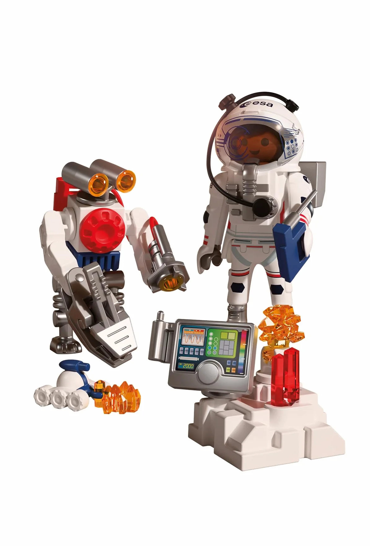 PLAYMOBIL Space Astronauta ESA Robot Vehículo Explorador Marciano Estación Análisis Rocas Investigación Espacial 72014