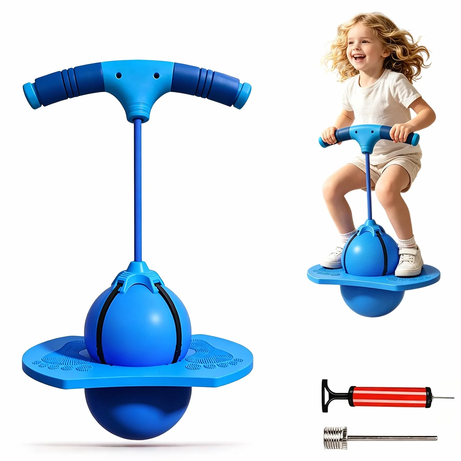 Pelota Saltarina con Mango para Niños y Adultos, Balón de Salto Equilibrado, Juguete de Divertida Pelota de Equilibrio Saltarín para Jardín y Salón, Pelota Saltarina De Equilibrio