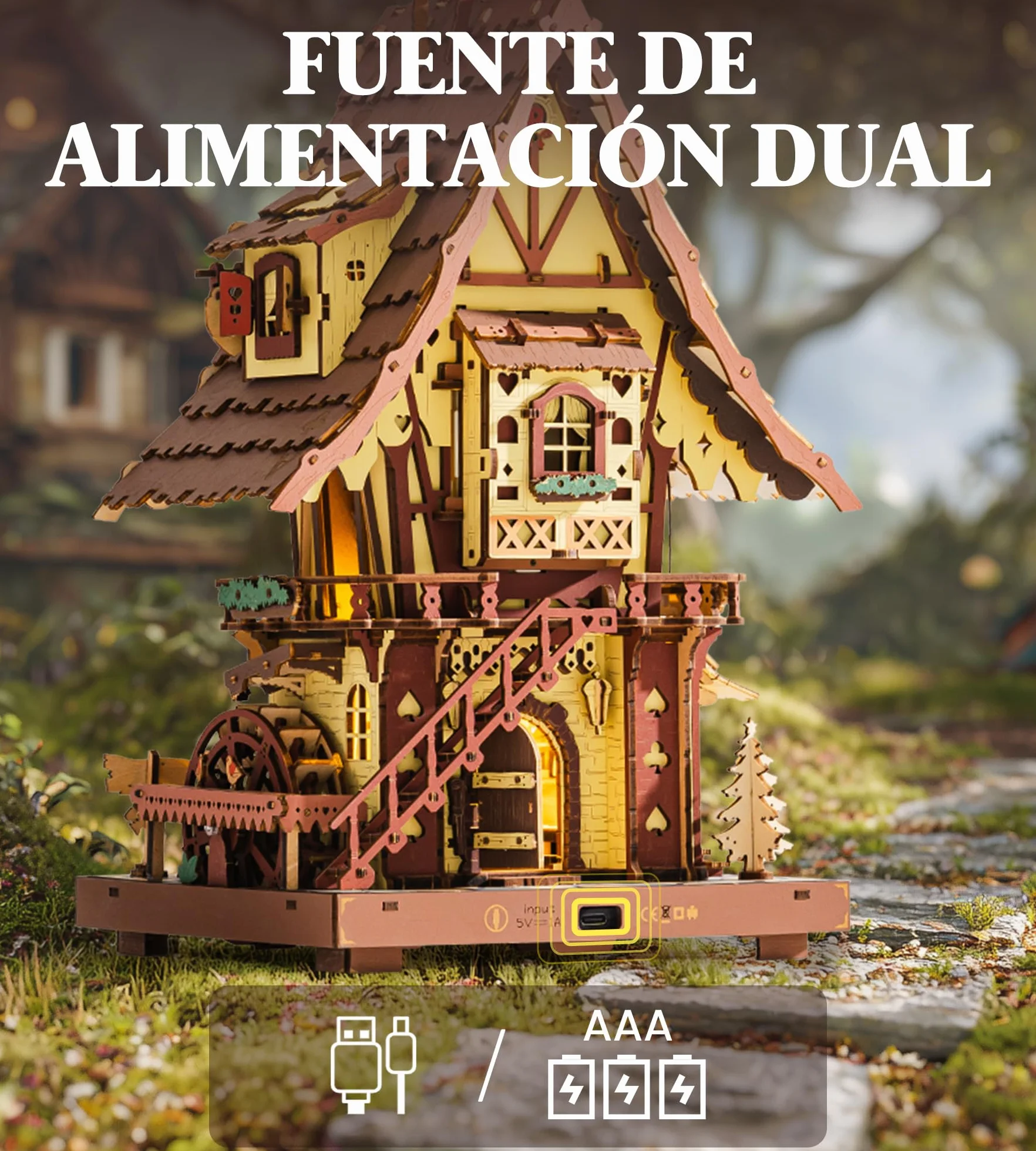 ROKR Puzzle 3D Madera Reloj de Cuco Maquetas para Construir Rompecabezas adultosAdultos Regalos Originales para Mujer Hombre Vendimia LC901C