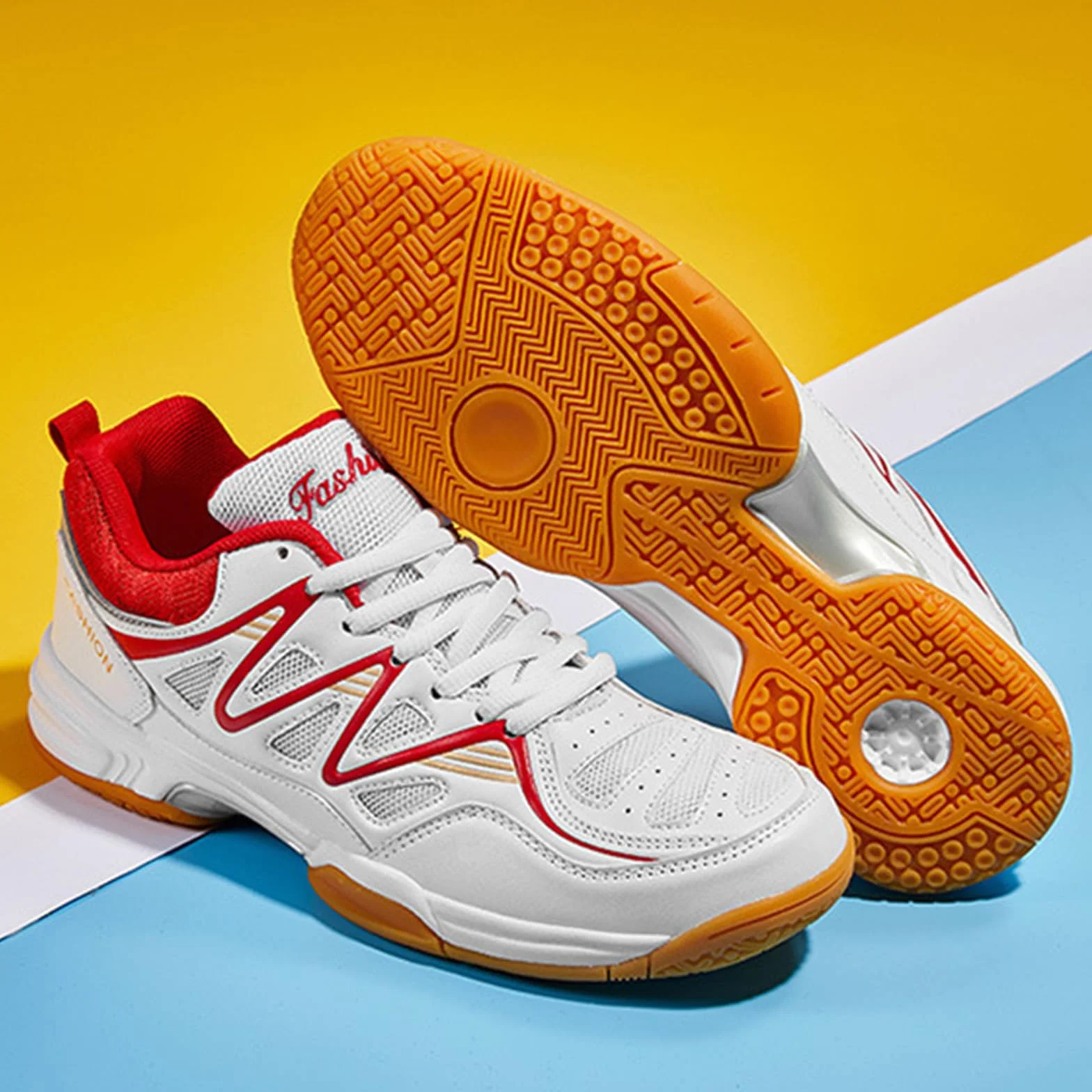 Zapatillas de Tenis Bádminton para Hombres Antideslizantes Ligeras para Interior Rojo 44 EU