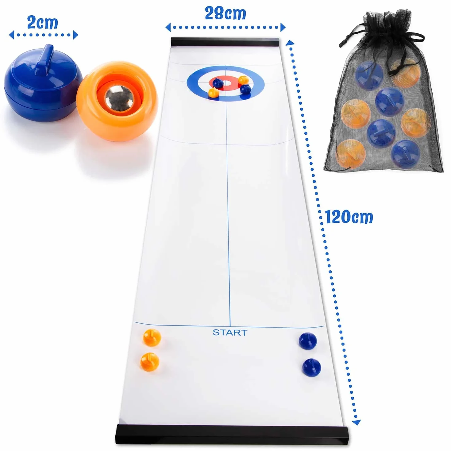 Kids United® Curling Juego Familiar de Tablero de Curling Juego de Mesa de Bolos sobre Hielo para niños y Adultos